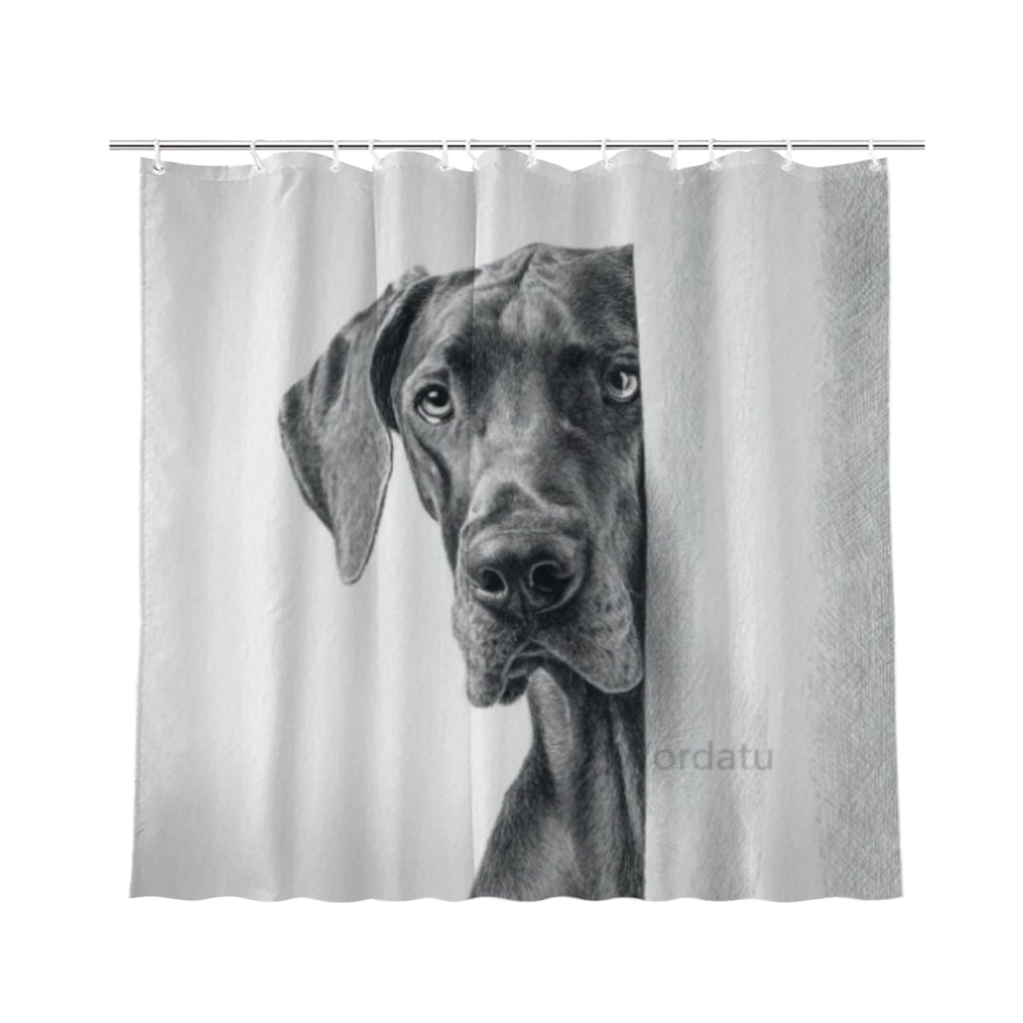 Wordatu Great Dane Shower Curtain Bathroom Set 72x72 Inches Taking a Bubble Bath Animal Bath Animal Pet Dog Art Home Decor 12 Hooks