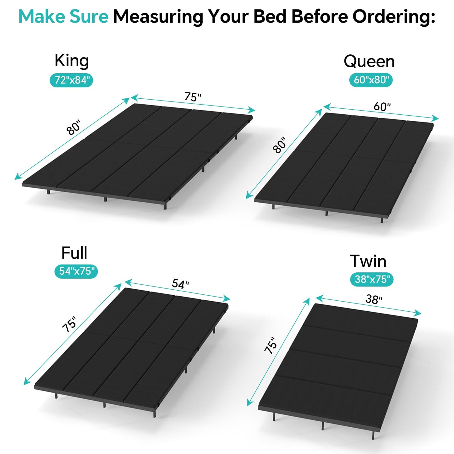 UINTAI Bunkie Board Queen Size (60"x80"), Anti-Sag Support Board for Slatted Bed Frame, Light and Thin, Moisture Resistant