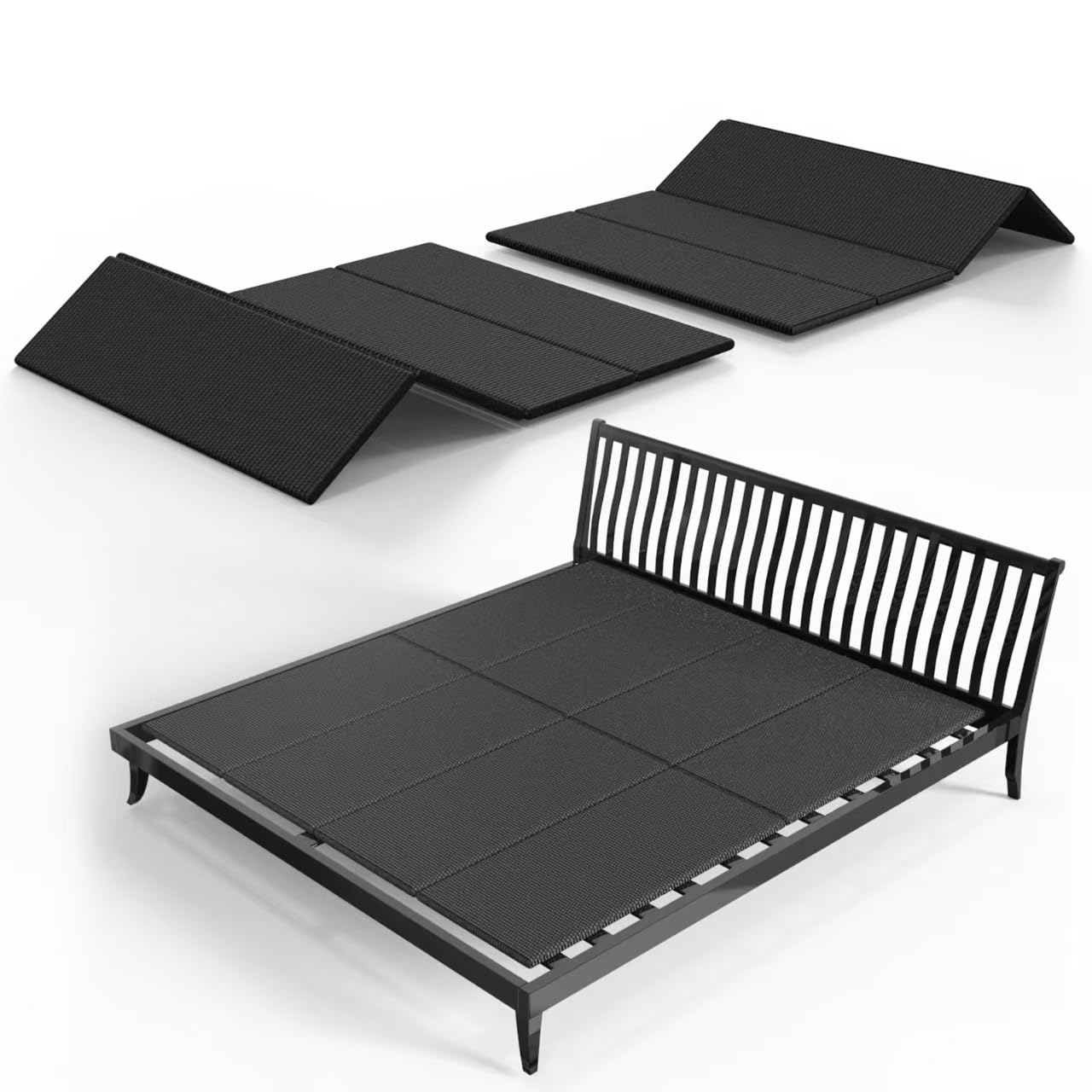 Yarfyk King Size 76x80'' ﻿Folding Spring Box,Bunkie Board 10MM, Light and Thin, Breathable,Moisture Resistant Bunkieboards