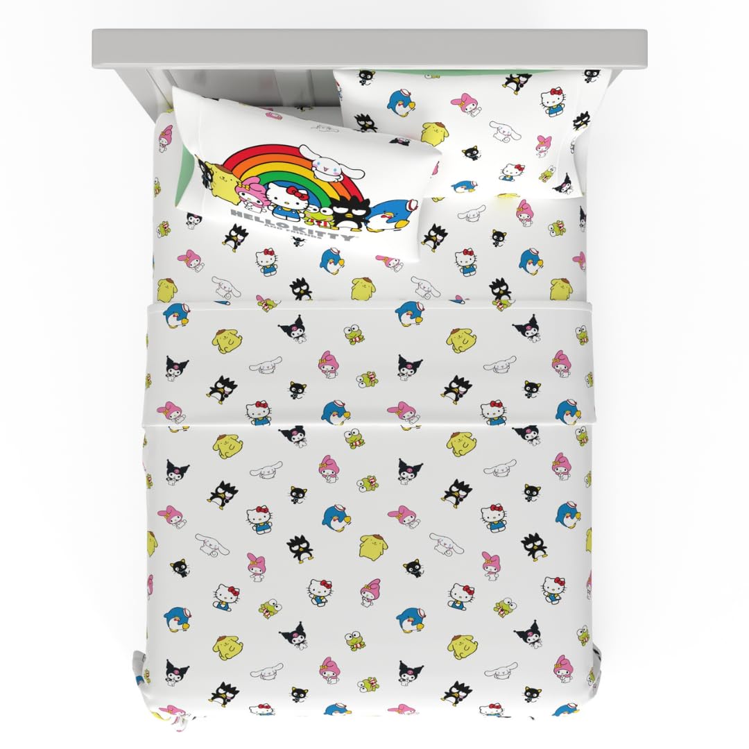 Collectibles Hello Kitty & Friends Bedding Super Soft Cozy Cotton 4 Piece Full Sheet Set, (Officially Licensed Product) By Franco