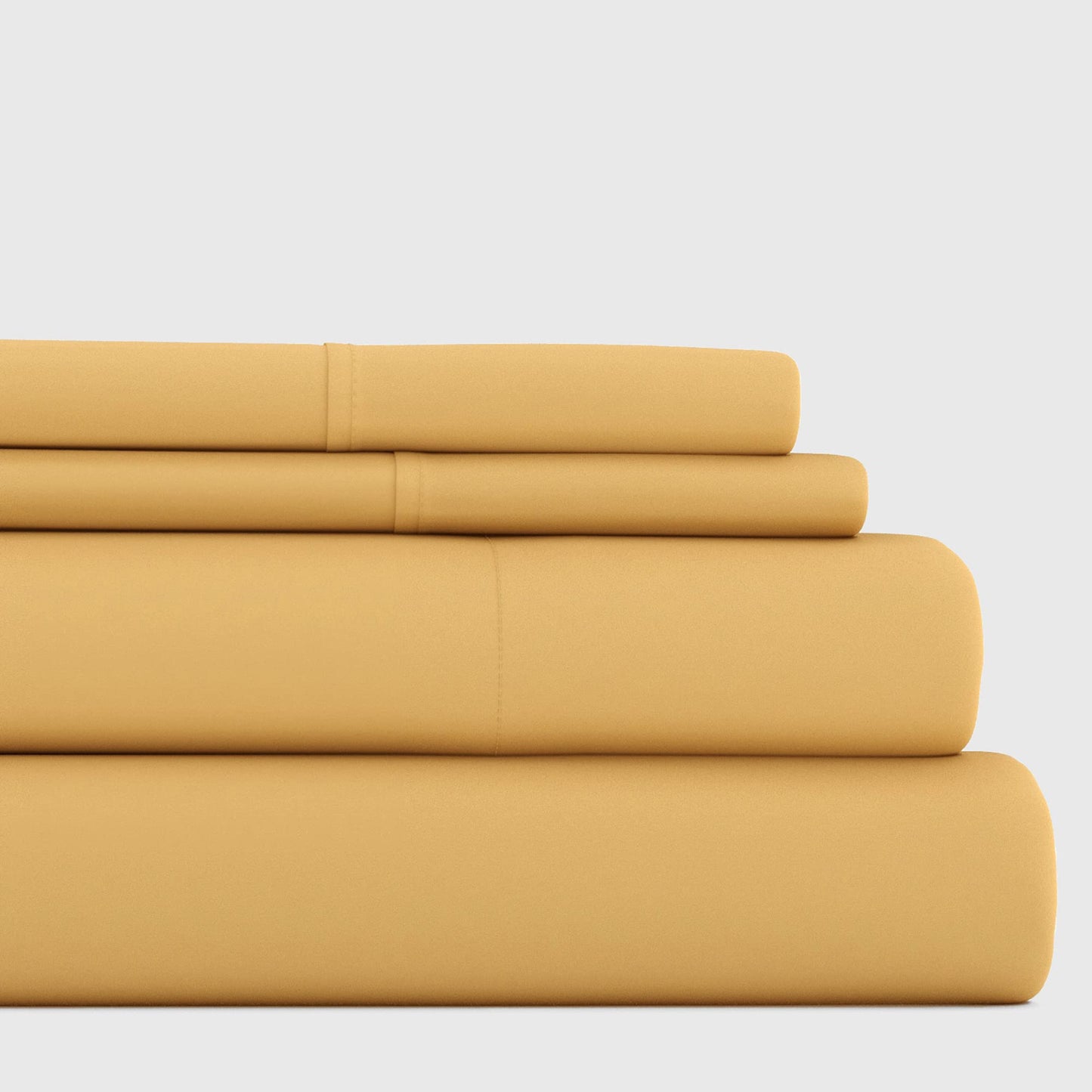 Linen Market Brushed Microfiber Full Sheet Set 4 Piece – Oeko-TEX Certified Ultra Soft & Wrinkle-Free - 16" Deep Pocket Sheets - Easy Care Full Size - Gold