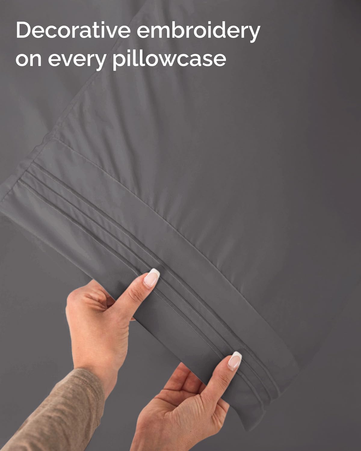 Twin Size 3 Piece Sheet Set - Comfy Breathable & Cooling Sheets - Hotel Luxury Bed Sheets for Women & Men - Deep Pockets, Easy-Fit, Extra Soft & Wrinkle Free Sheets - Dark Grey Oeko-Tex Bed Sheet Set
