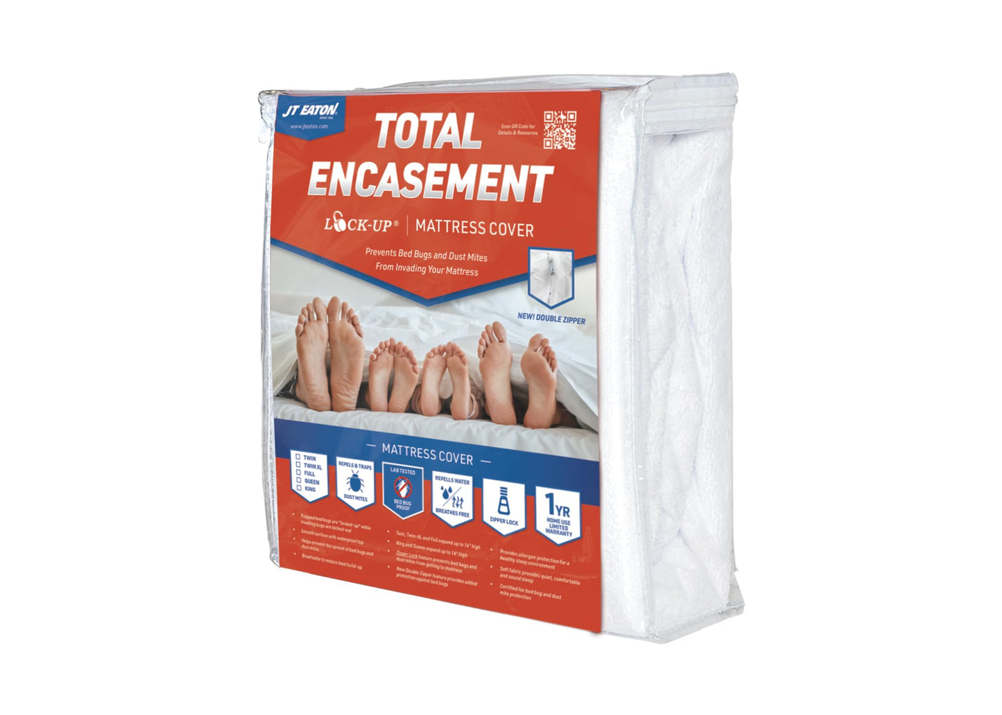 Jt Eaton 83FULENC Jt Eaton Bed Bug Lock-Up Total Encasement Mattress Cover, Full