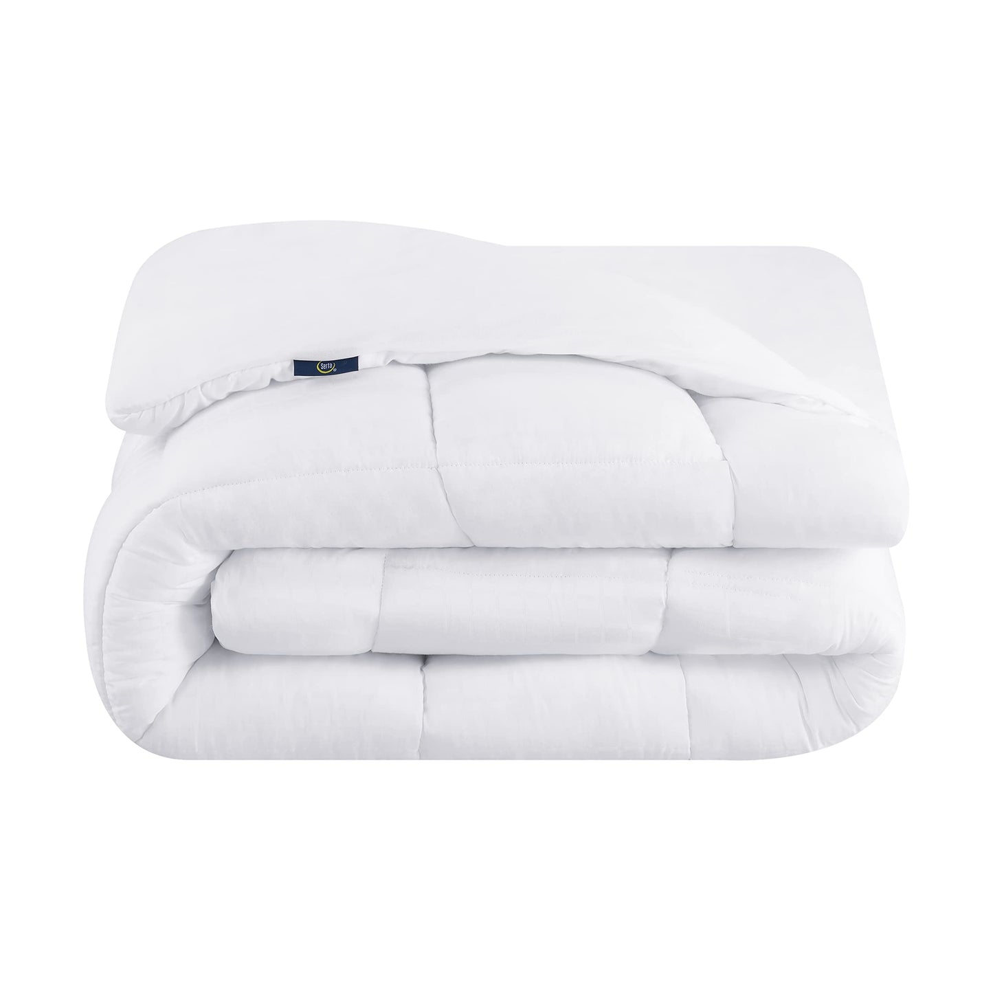 Serta ComfortSure Mattress Cover, Fitted Pillow Top Mattress Pad, Super Soft and Breathable Quilted Cotton Protector with 18" Elastic Deep Pockets for Secure Fit, Full, White