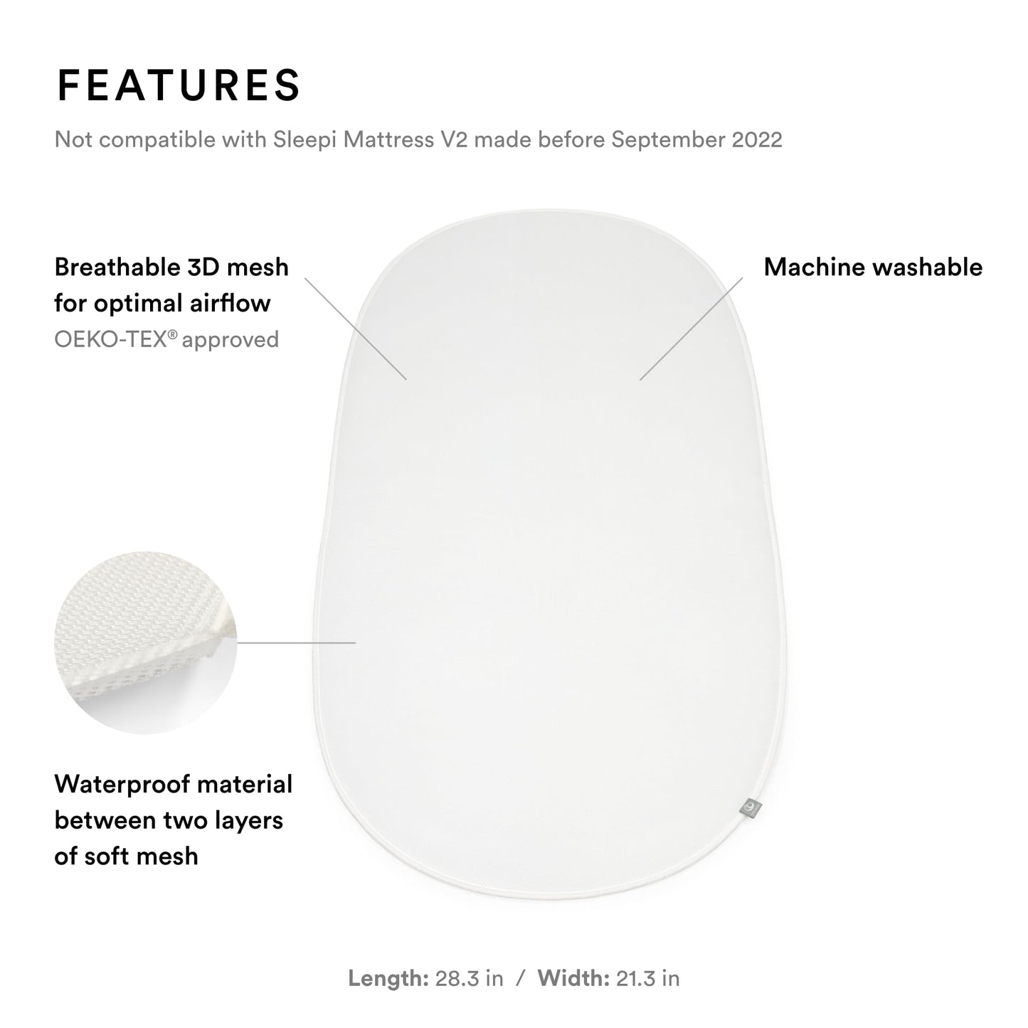Stokke Sleepi Protection Sheet V3, White - Compatible with Sleepi Bed Mattress V3 - Protects Against Accidents & Spills - Machine Washable
