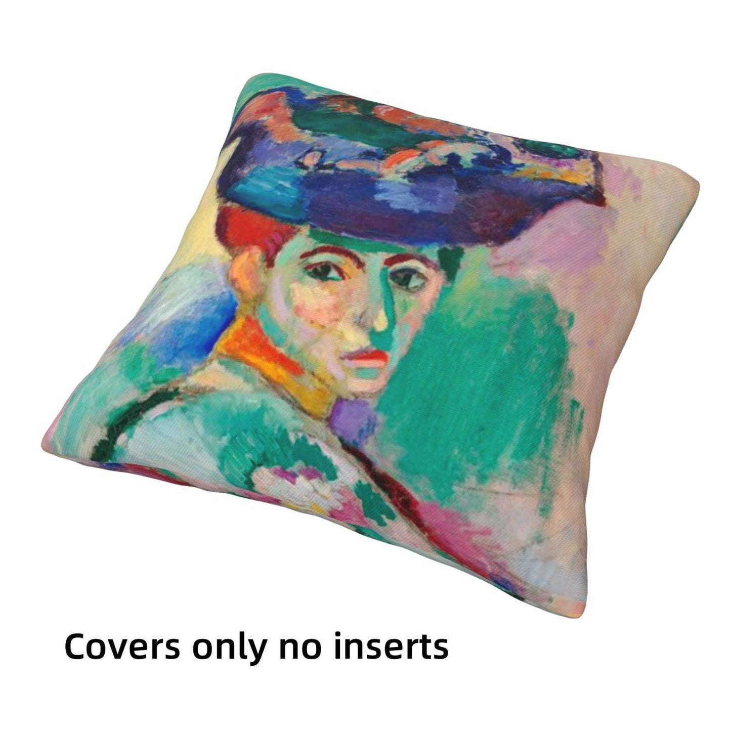 HOSTECCO Matisse Pattern Throw Pillow Covers 18x18 inches Set of 4 Abstract Art Painting Pillow Cases Aesthetic Decorative Cushion Covers for Sofa Couch Living Room