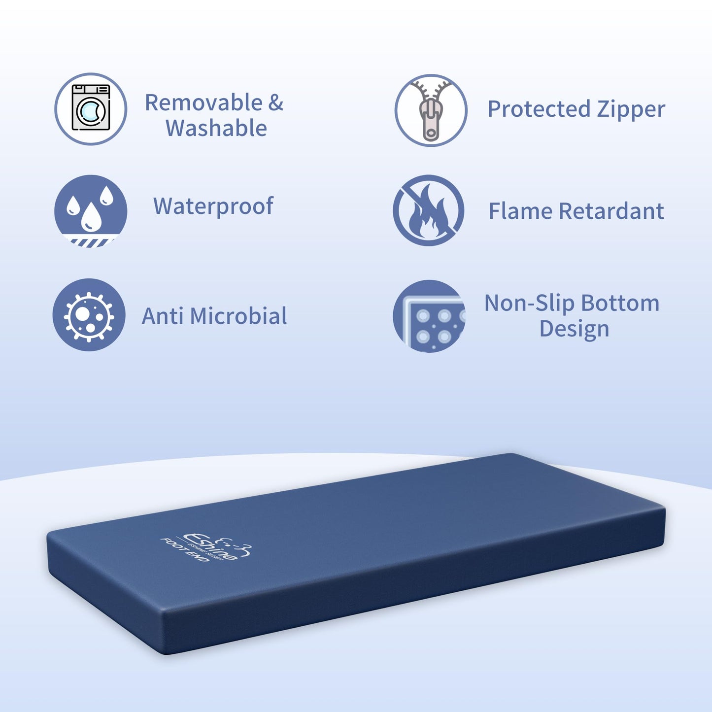 ESHINE Hospital Bed Mattress - Medical Bed Mattress for Back Pain with Waterproof Cover, Home Care Memory Foam,80" x 36" x 6", Maximum Weight 450 lbs