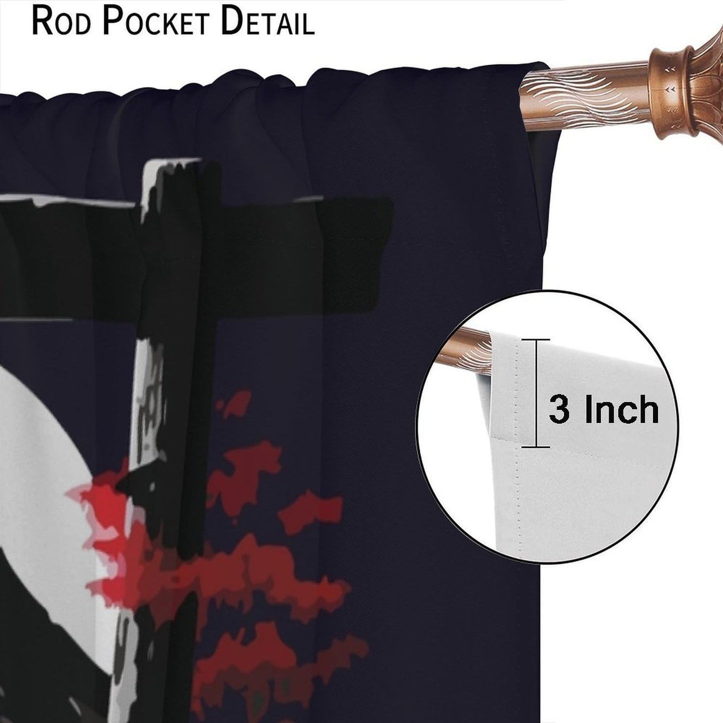 Japanese Anime Samurai Windows Curtains Asian Samurai Red Leaves Rod Pocket Window Treatment for Living Room Bedroom Home Decor Window Drapes 42" W X 45" L