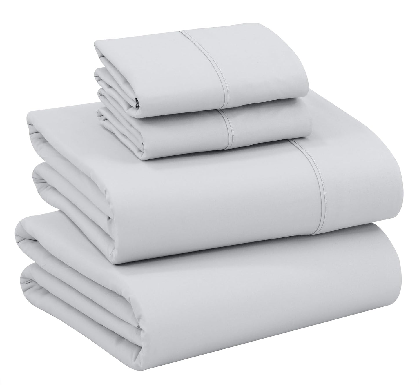 RUVANTI 100% Cotton Percale Sheets, Full Size, Quiet Gray