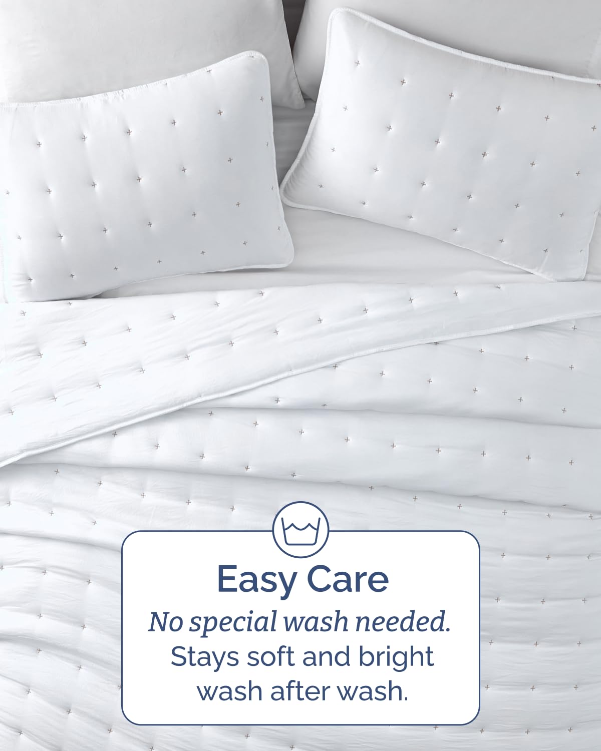 Quilts Queen Size - Bedspread for Queen Size - Lightweight Comforter Set - Quilt Bedding Set for All-Seasons - Ultra Soft, Breathable & Comfy - Summer Coverlet with 2 Pillow Shams - 90" x 96", White