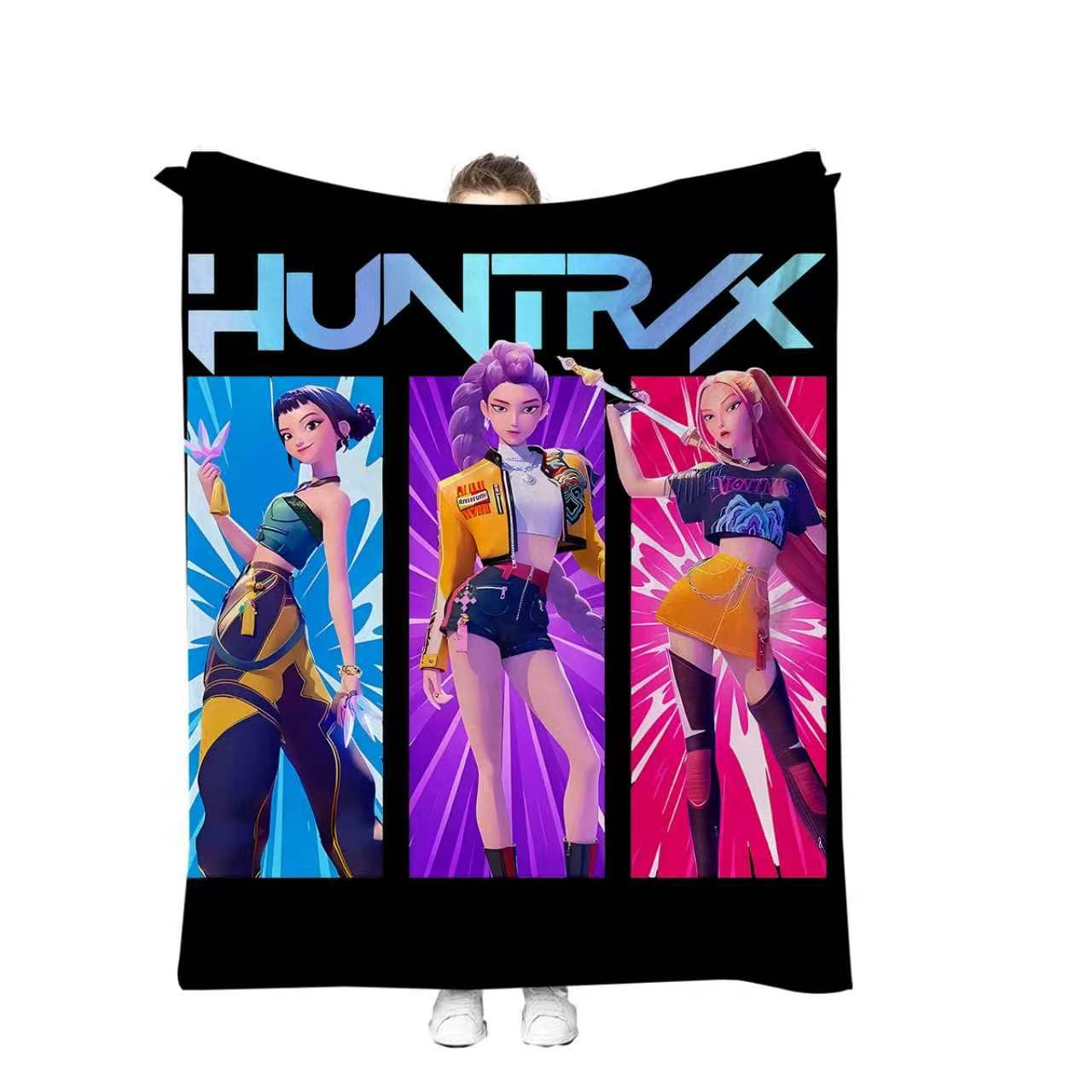 K Pop D.e.mon Hunters Soft and Warm Blanket Specially Designed for Children.It Measures 55 inches by 40 inches.It is Suitable for Placing on Sofas and Chairs,and can be Used in The Living Room (black)