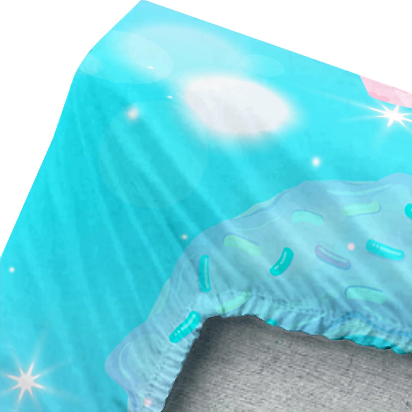 QOOMO Cartoon Pink Axolotl Microfiber Sheets for Children Funny Marine Life Kid Sheets Set Blue Pink Gradient Donut Room Decoration Queen Size 1 Fitted Sheet, 1 Flat Sheet, 2 Pillow Cases