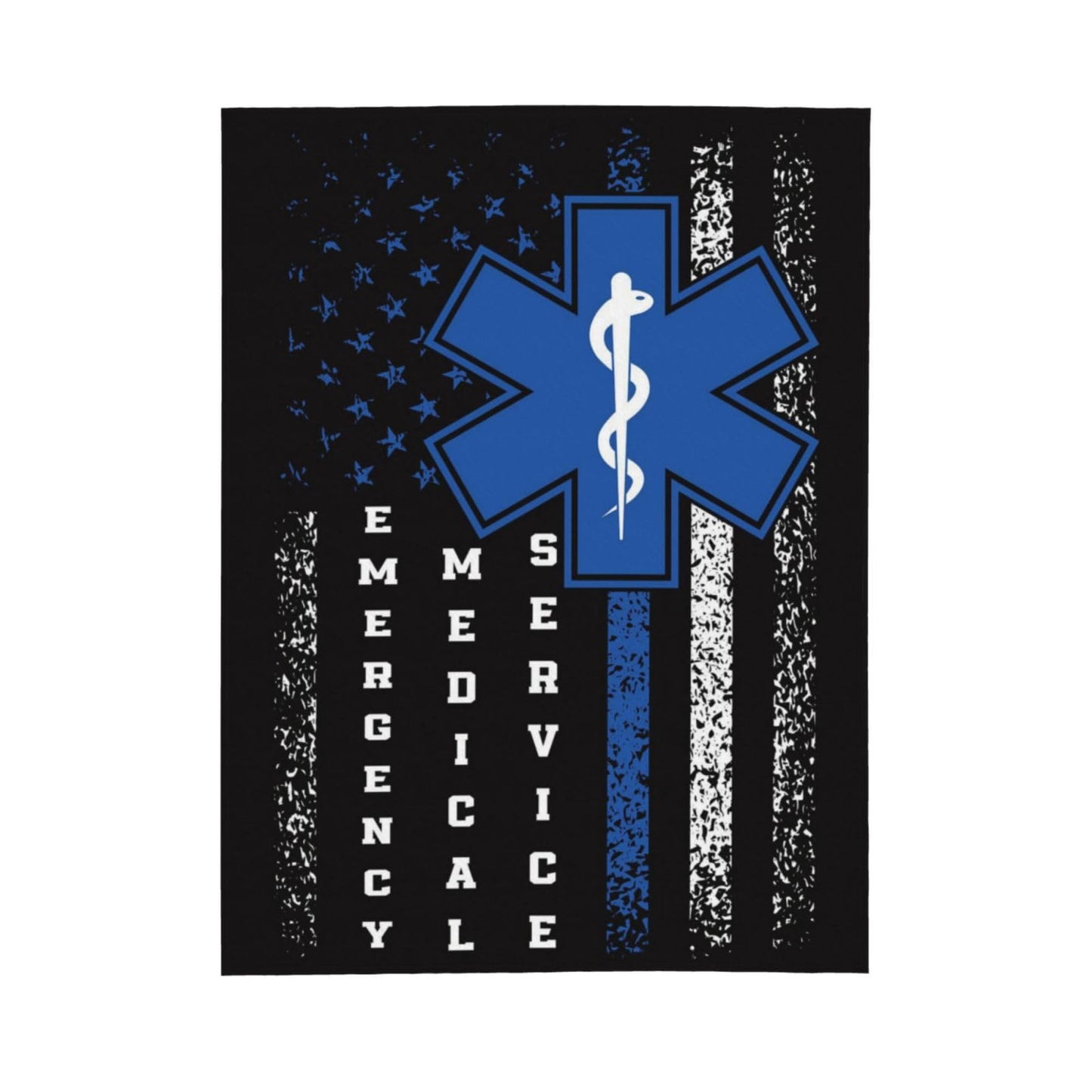 Police Gifts Blanket 80"x60" Soft Cozy American Flag Blankets Warm Lightweight Plush Fleece Throws EMS Gift for Men Women