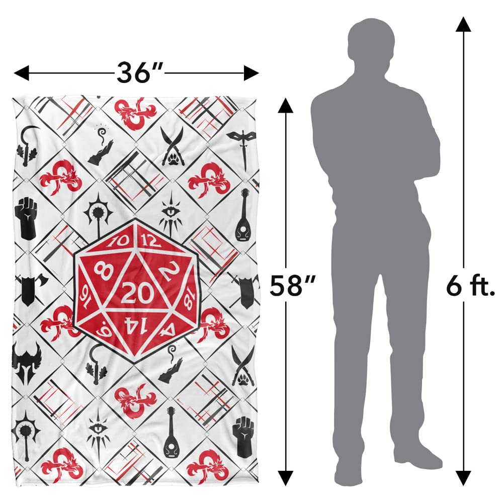 Dungeons and Dragons D20 Pattern Silky Touch Super Soft Throw Blanket 36" x 58"