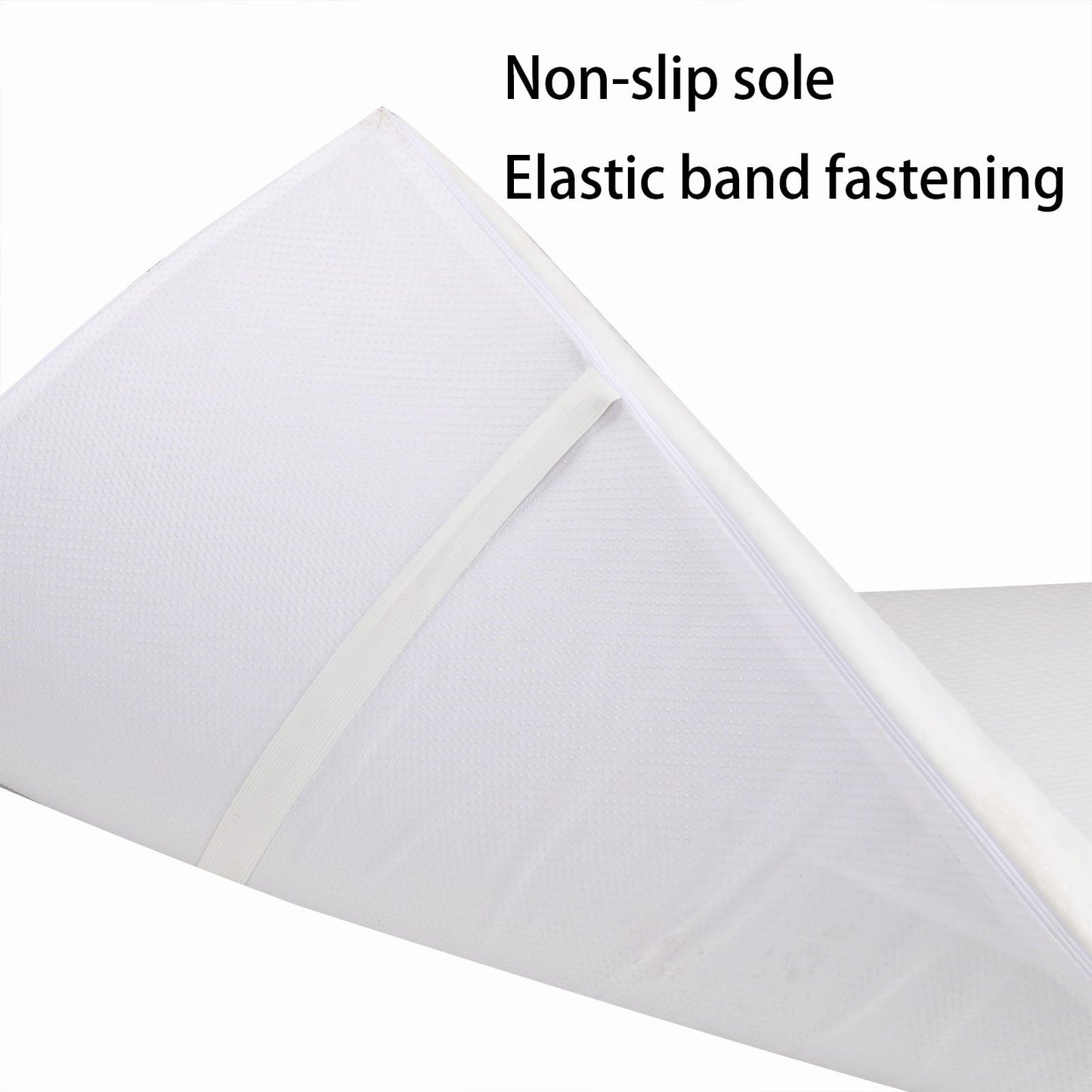 Lash Bed Foam Topper for Massage, 73x24x2 inch White Memory Foam, Removable Cover, Non-Slip Elastic Bands