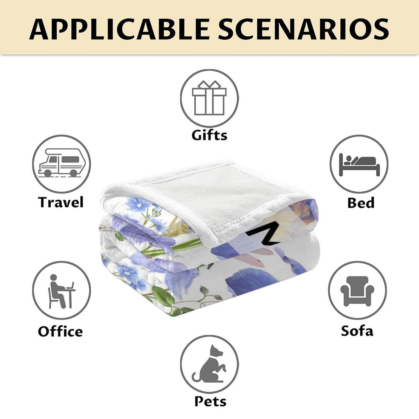 Personalized Dragonfly Blanket with Name - Soft, Fuzzy & Warm - 60"x80" Twin Size Blanket for Bed, Couch & Living Room - White Aesthetic Throw Gifts for Women
