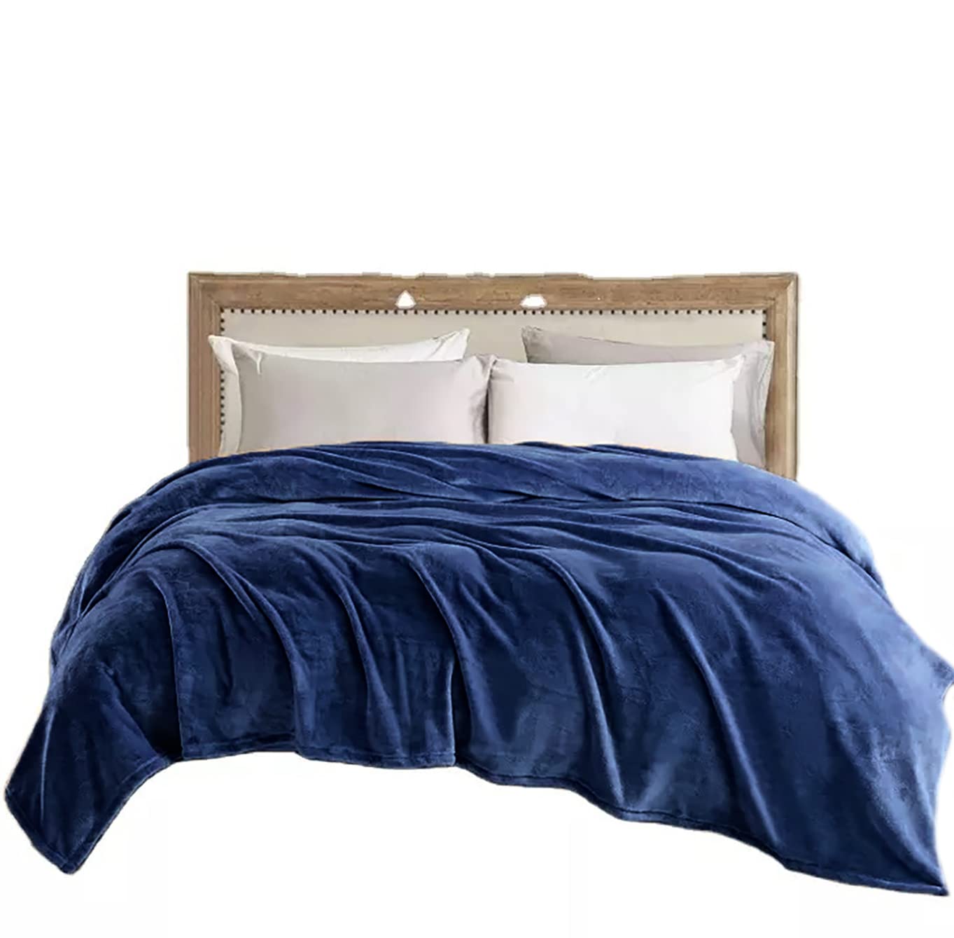Home Must Haves Ultra Soft Warm Cozy Plush Lightweight Fleece Microfiber Queen Size Bed Throw Blanket, Navy, (Flannel)