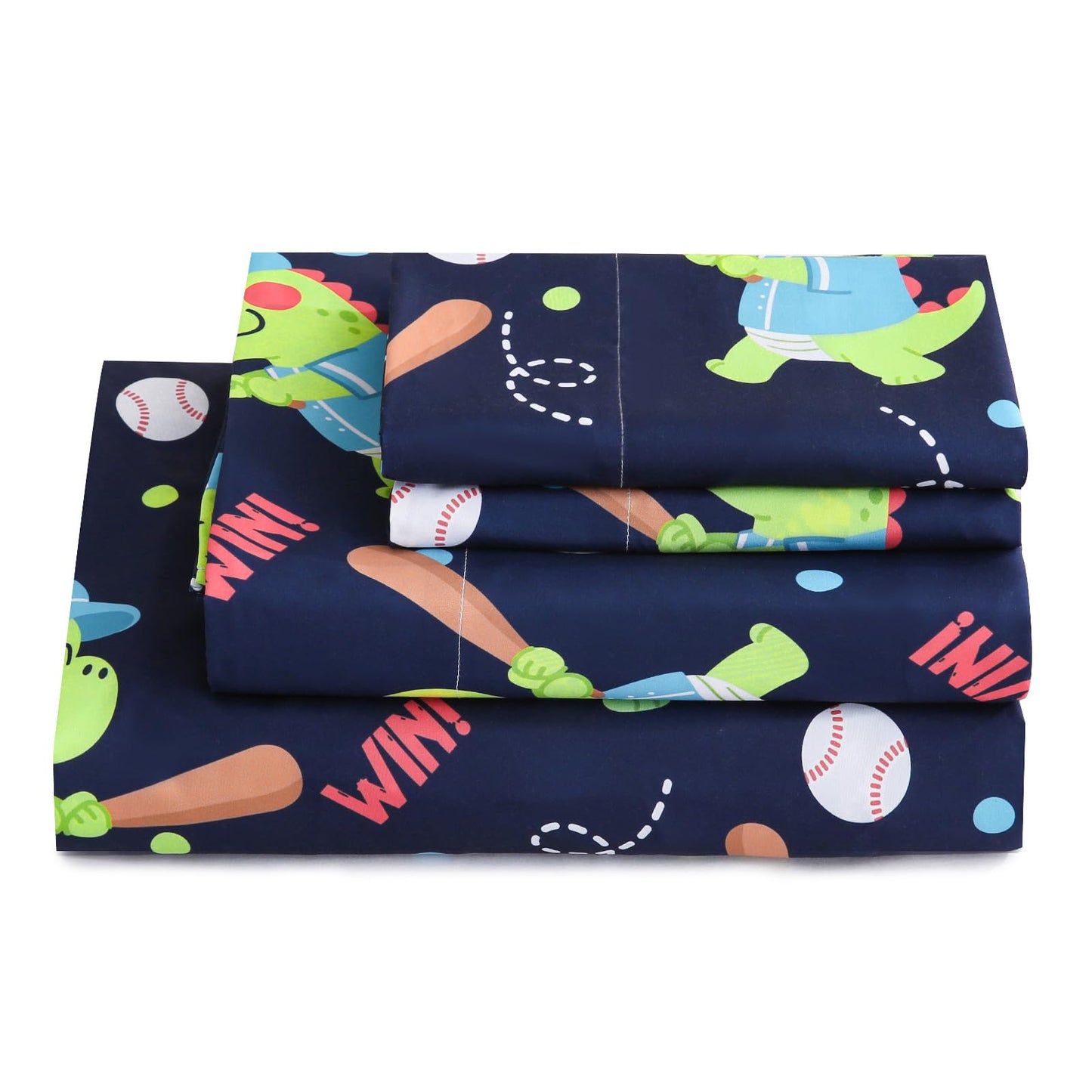 ChicView Twin Sheet Set Kids,3 Pieces Breathable Soft Microfiber Bedsheets for Child Boys Girls, Anti Pilling Deep Pockets Easy Care Bed Sheets, Dino