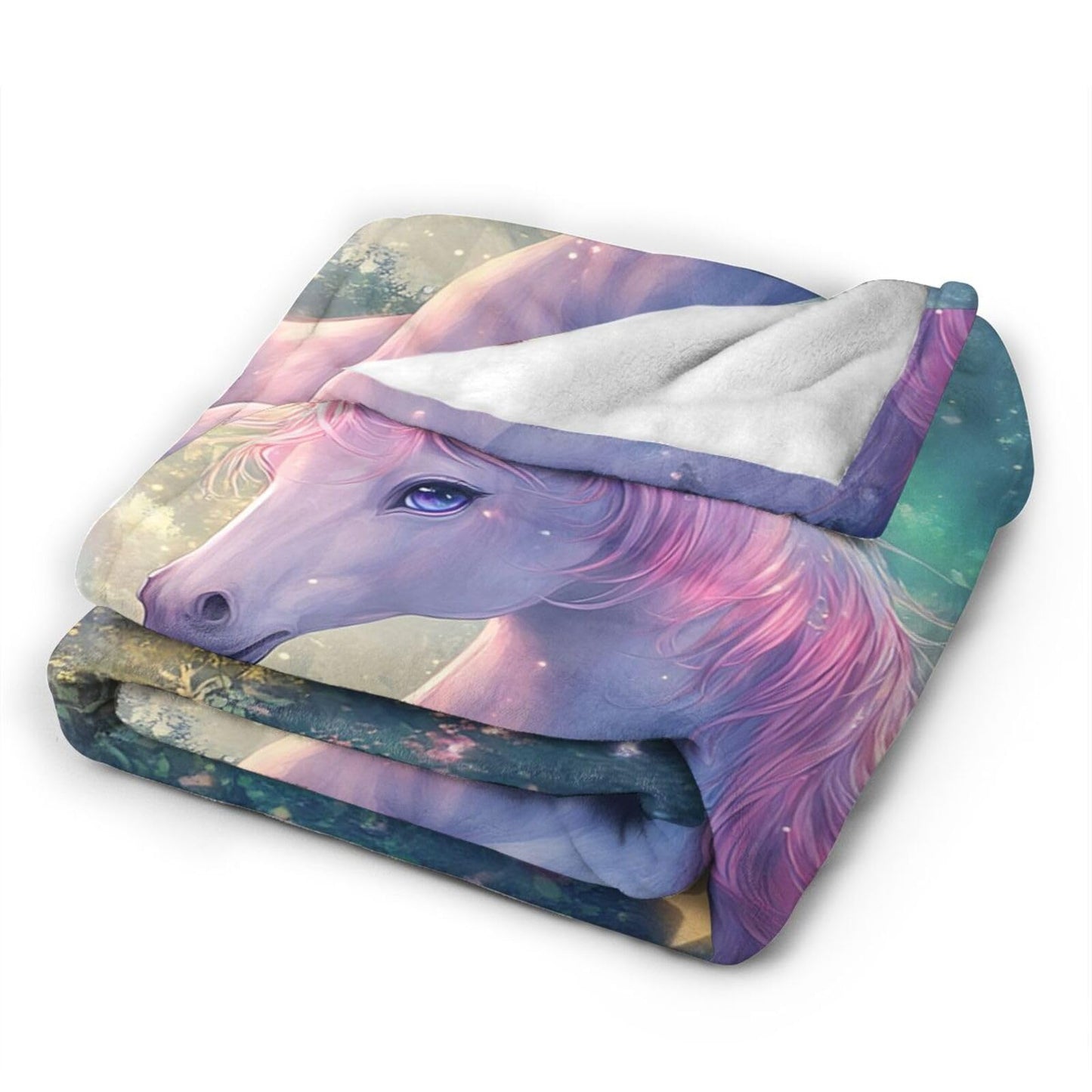 Baegopa Unicorn Blanket Gifts for Girls Women Unicorn Forest Throw Blankets Cozy Plush Fleece Flannel Fuzzy for Kids Bed Decor 50"X40"