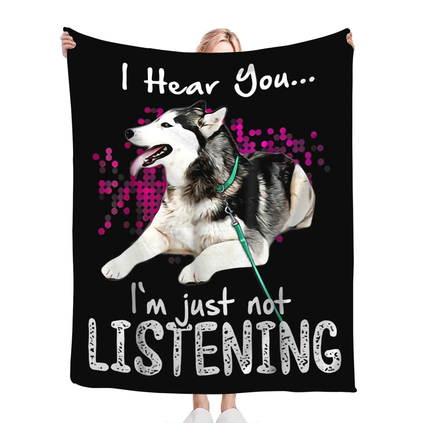 Tijuboni Husky Throw Blanket Dog Gifts for Girls Boys Women Men Kids Adults Soft Flannel Fleece Blanket for Couch Sofa Bed Home Decor 40"x50"