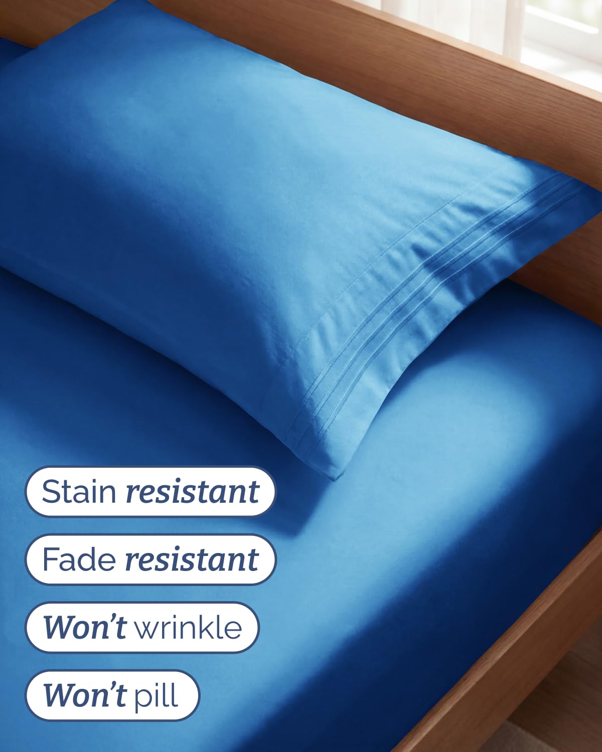 Twin Size 3 Piece Sheet Set - Comfy Breathable & Cooling Sheets - Hotel Luxury Bed Sheets for Women and Men - Deep Pockets, Easy-Fit, Soft and Wrinkle Free Sheets - Royal Blue Oeko-Tex Bed Sheet Set