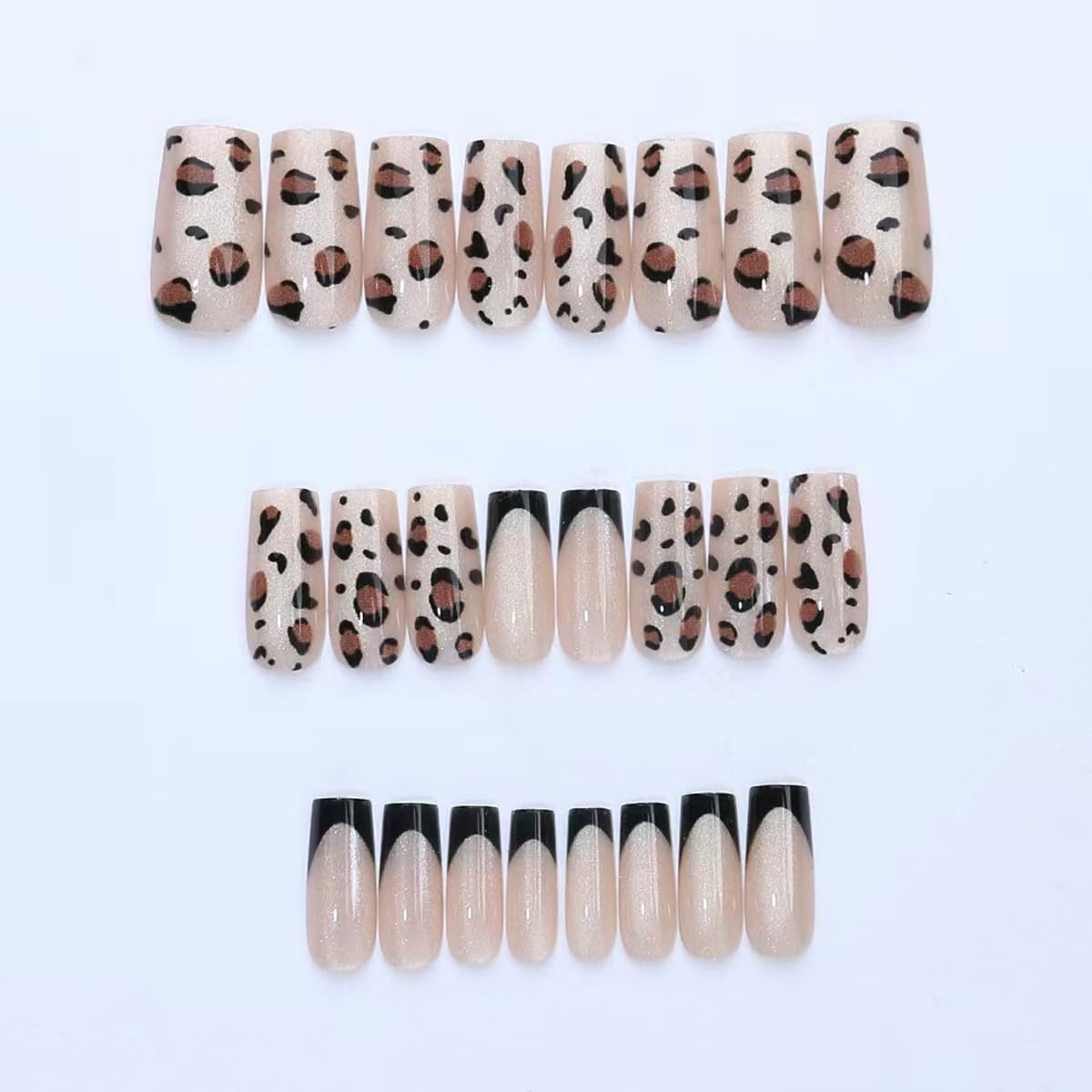 Y2k Press on Nails Medium Almond Nails Press on with 5D Spried, Star & Silver Charm Design Glossy Punk Fake Nails Rhinestones Glue on Nail Reusable Y2k Nail for Women Manicure 24Pcs