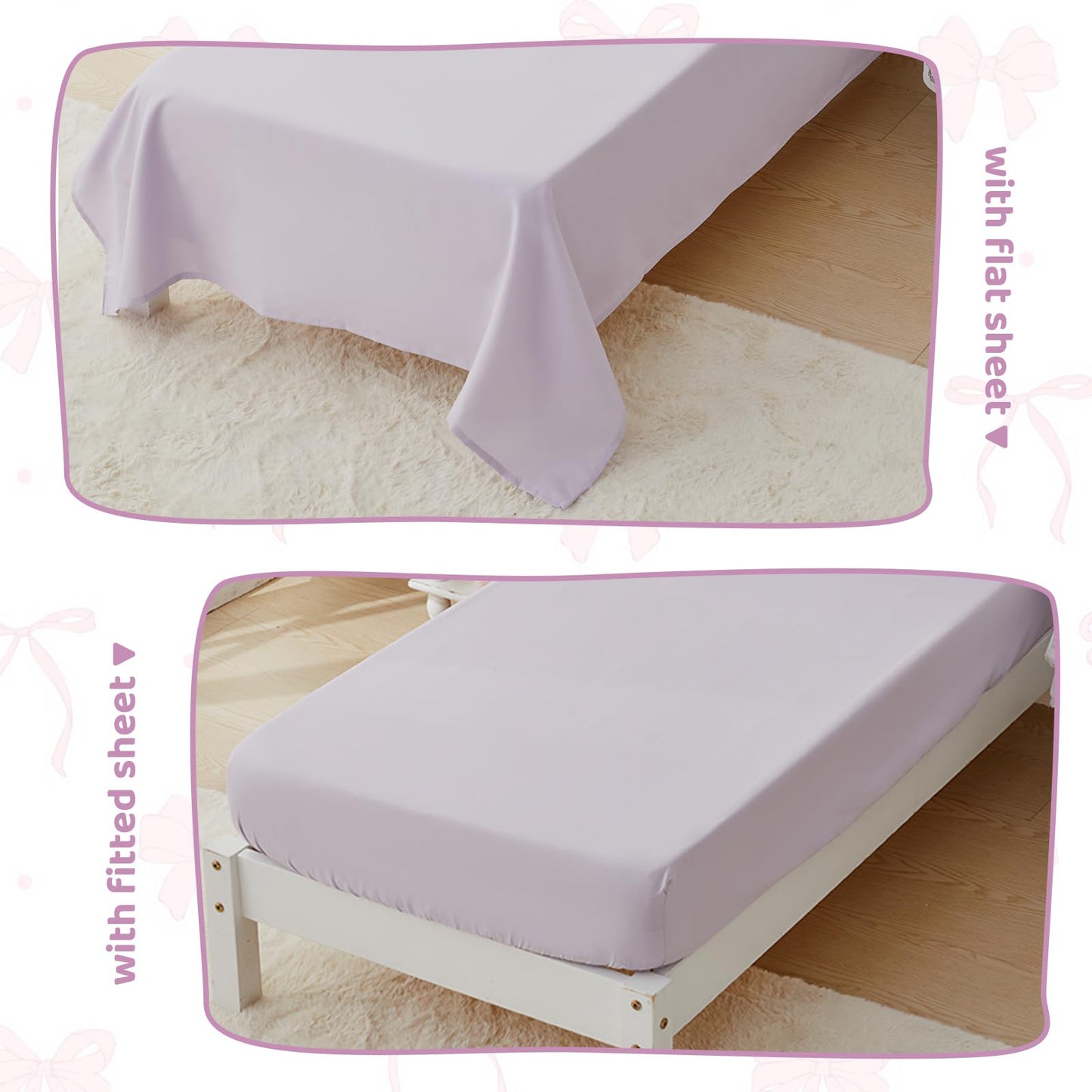 Wowelife Princess Toddler Bedding Set for Girls, 4 Piece Ruffles Jacquard Embroidery Toddler Bed Sheets with Boho Toddler Comforter, Fitted Sheet, Flat Sheet and Pillowcase, Purple