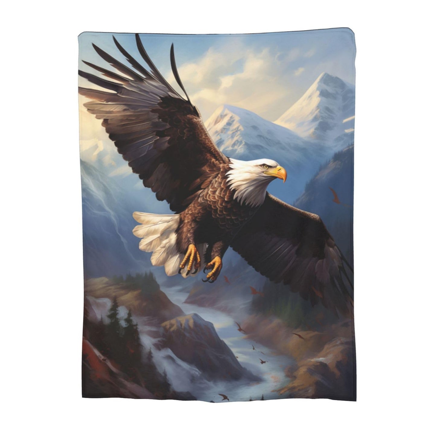 Turamurra Bald Eagle Throw Blanket - Eagle Decor, Warm Soft Plush Lightweight Fleece Flannel, 60"x50" for Adults & Kids