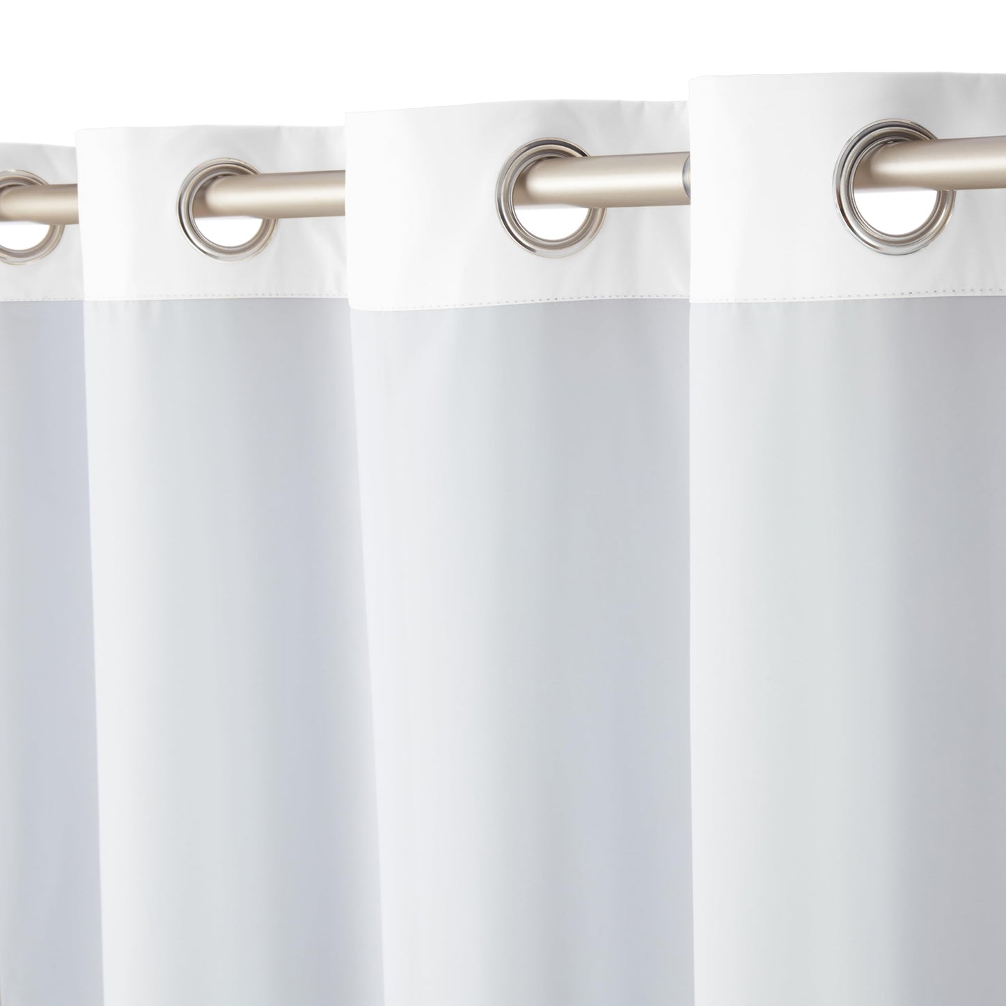 Amazon Basics Room Darkening Blackout Window Curtains 2 Panels with Grommets, for Living Room and Bedroom, 52 x 84 inches, White