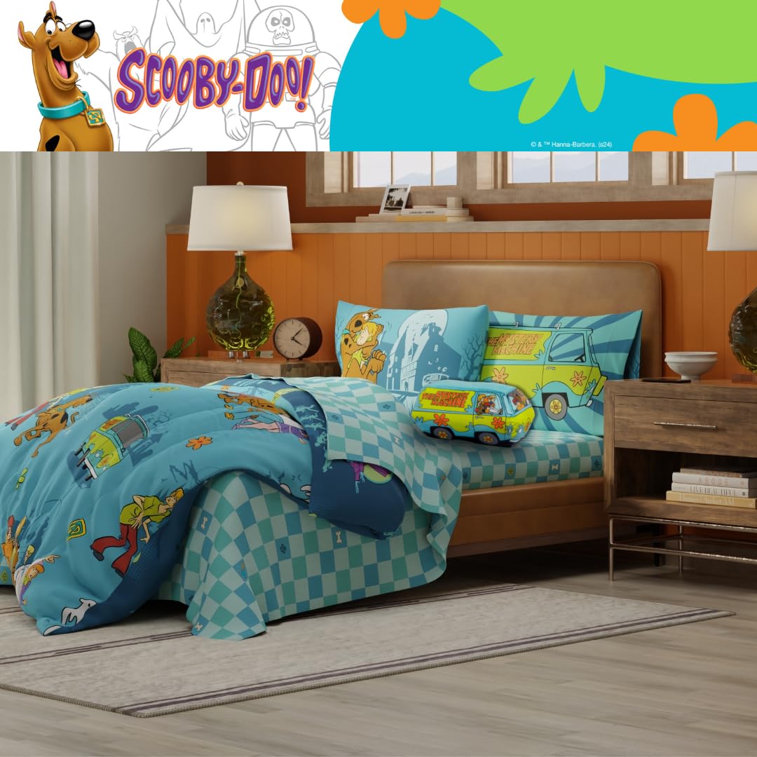 Franco Scooby Doo Scoobtober Bedding 7 Piece Super Soft Reversible Comforter and Sheet Set with Sham, Full, (Officially Licensed Product)