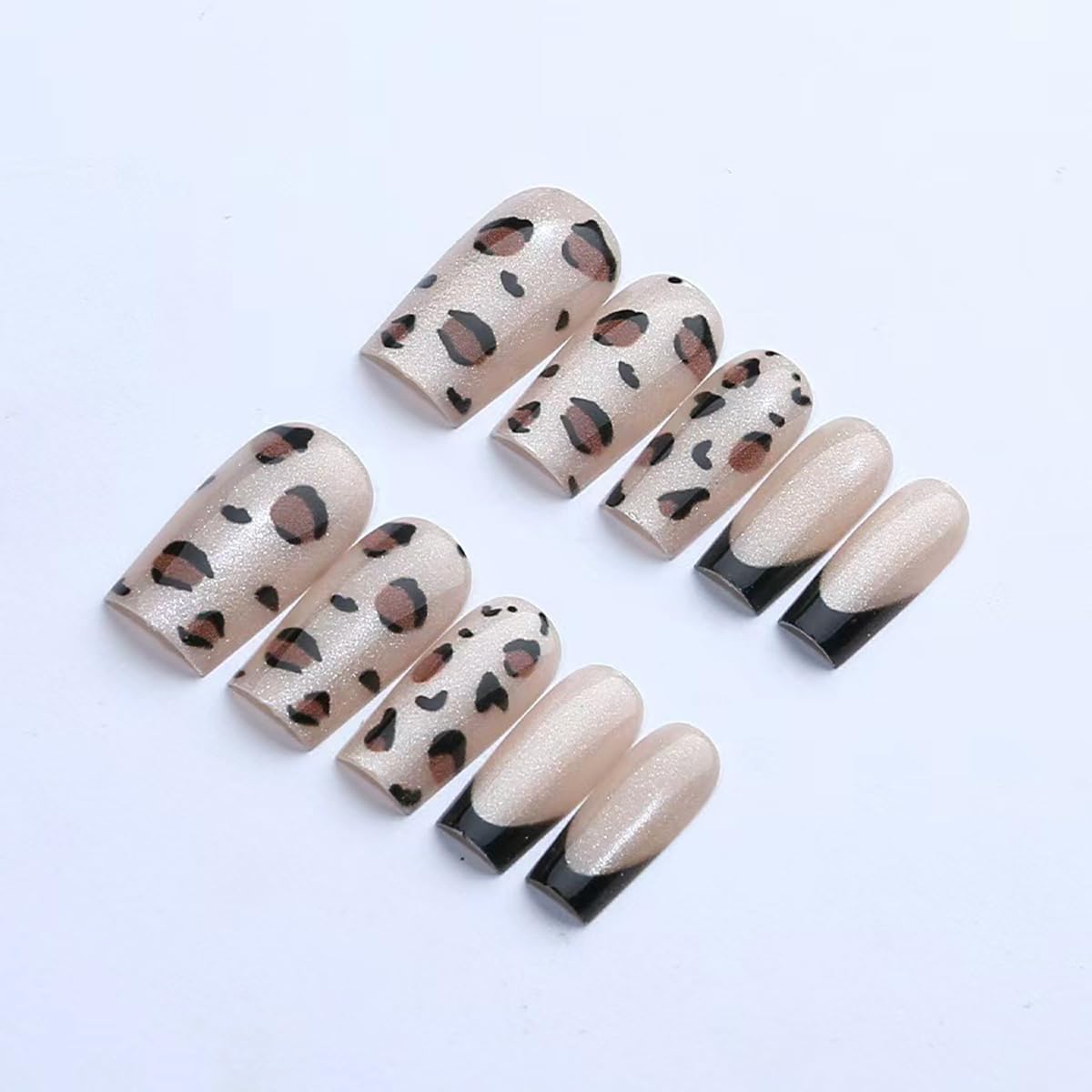 Y2k Press on Nails Medium Almond Nails Press on with 5D Spried, Star & Silver Charm Design Glossy Punk Fake Nails Rhinestones Glue on Nail Reusable Y2k Nail for Women Manicure 24Pcs