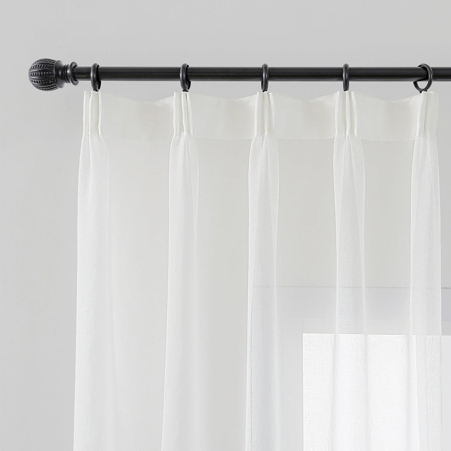 White Sheer Curtains Drapes 94 Inches Long 2 Panels Pinch Pleat Thin Gauze