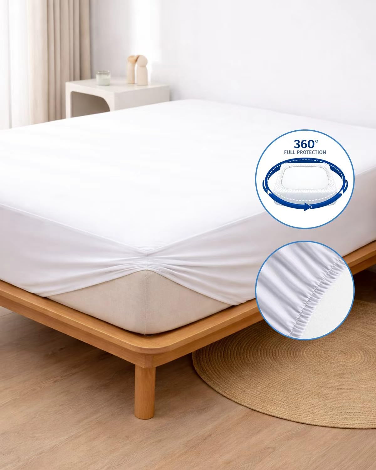 HUPPER 2 Pack Twin XL Mattress Protector (9/10/11/12/13/14/15/16/17/18Inchs), Terry Cloth 【Dorms Hotel Exclusive】, Waterproof Mattress Cover, Noiseless, 39 * 80