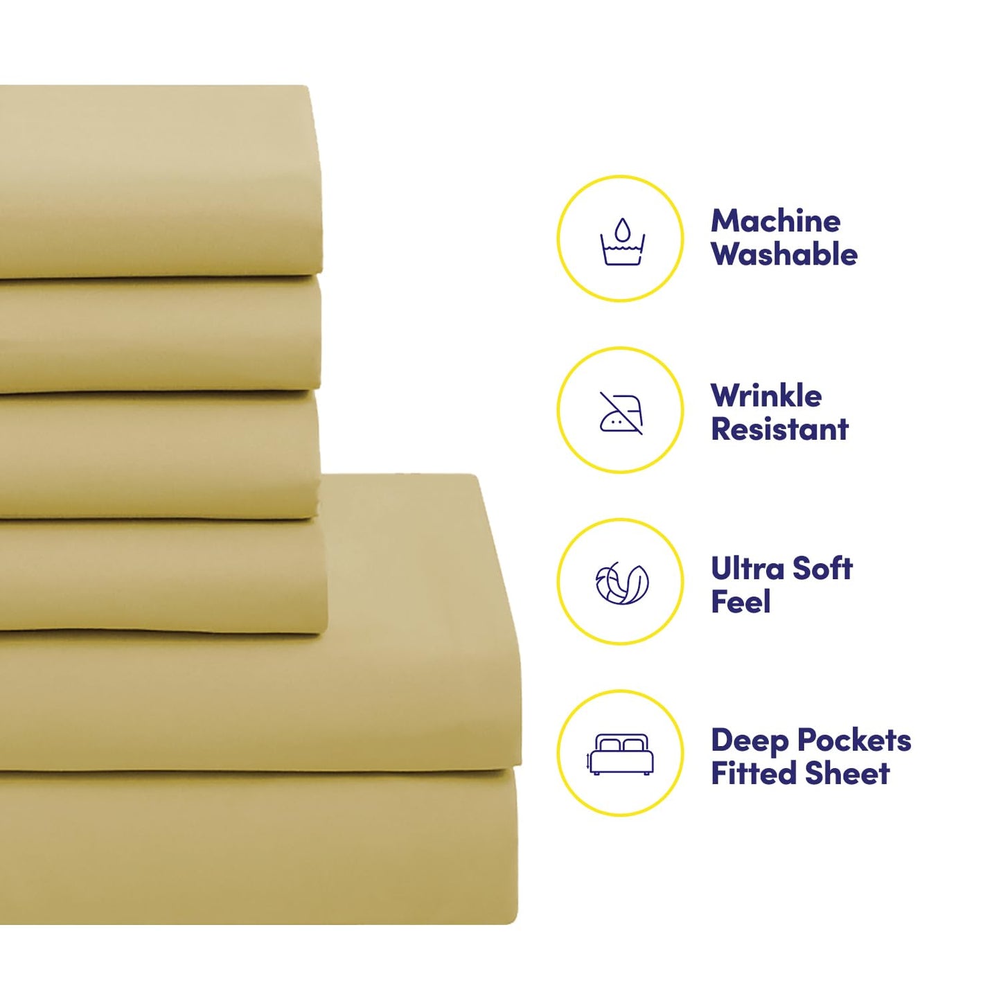 Sweet Home Collection 5 Piece Comforter Set Bag Solid Color All Season Soft Down Alternative Blanket & Luxurious Microfiber Bed Sheets, Camel, Twin