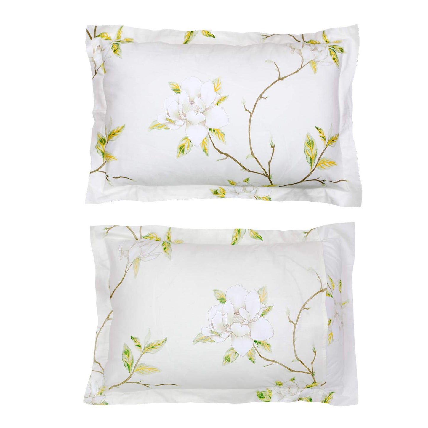 FADFAY White Floral Duvet Cover Set 100% Cotton Farmhouse Bedding with Hidden Zipper Closure 3 Pieces, 1duvet Cover & 2pillowcases,King/California King Size