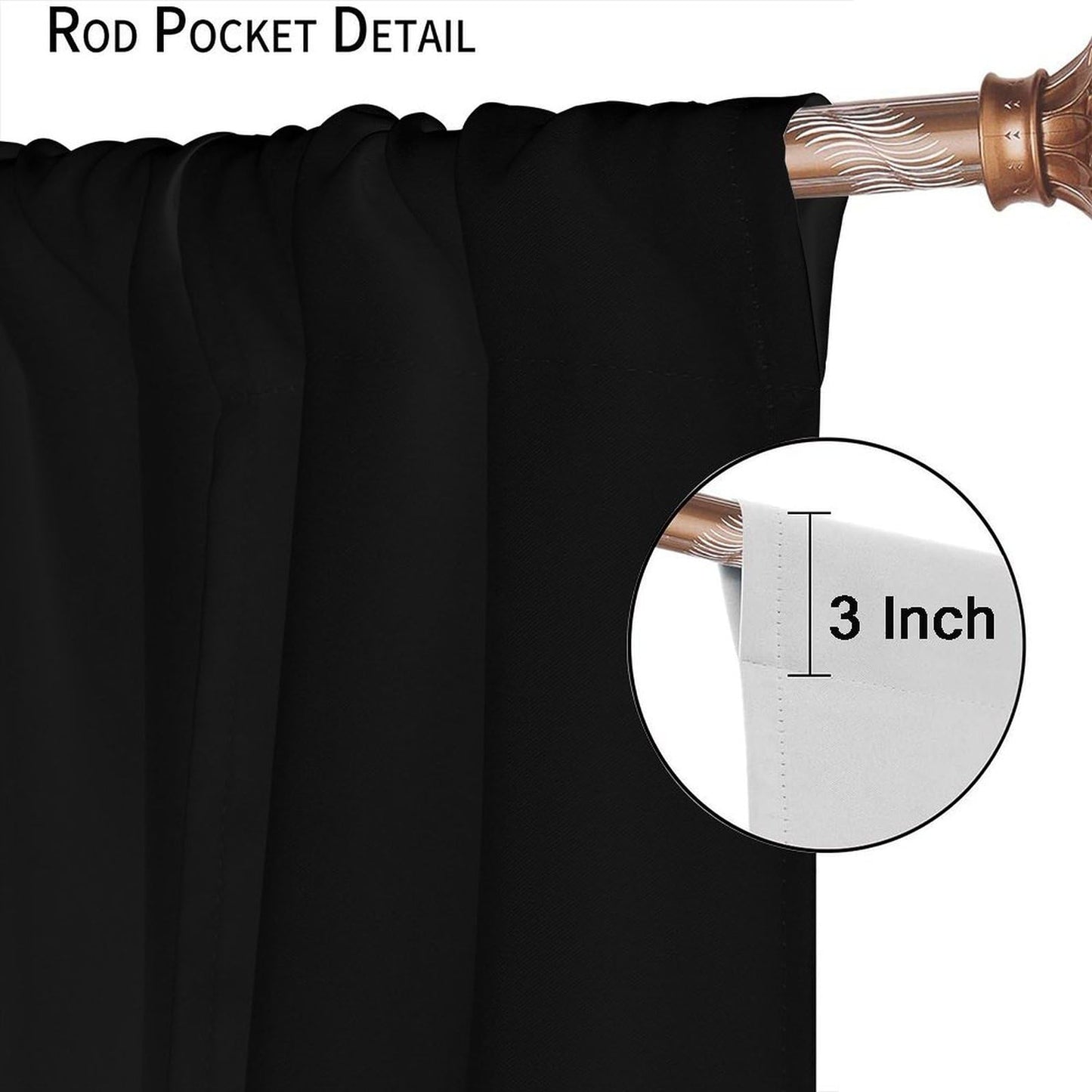 Black White Music Curtains，Abstract Piano Key Musical Notes Art Pattern Drapes Window 2 Panel Rod Pocket Curtain for Bedroom Living Room Decor 41" W X 45" L 30%