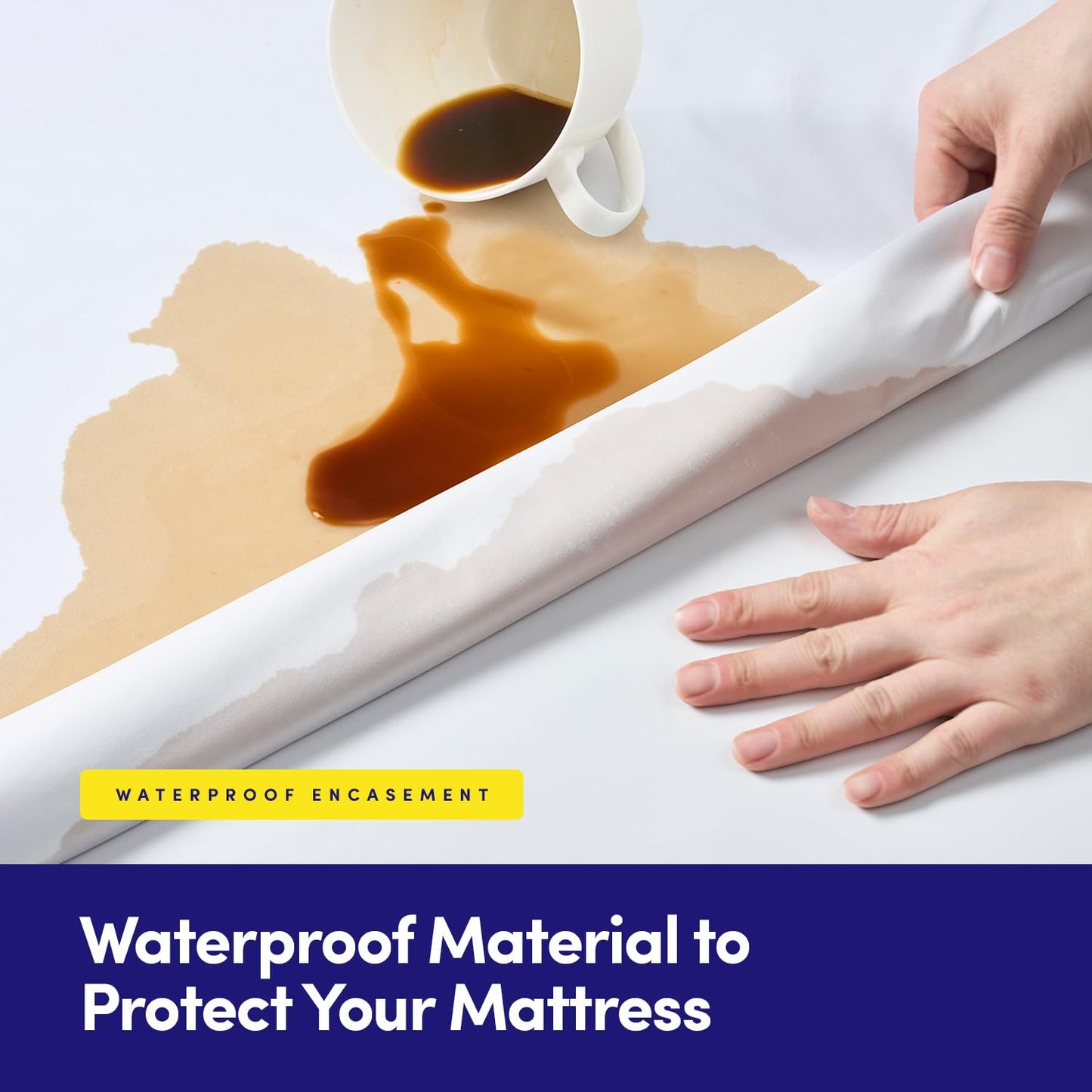 King Size Mattress Protector – Waterproof Zippered Mattress Encasement – Breathable Polyester Membrane – Fits 10″–16″ Deep Mattresses – Full Encasement, Bed Bug & Liquid Barrier, Machine Washable