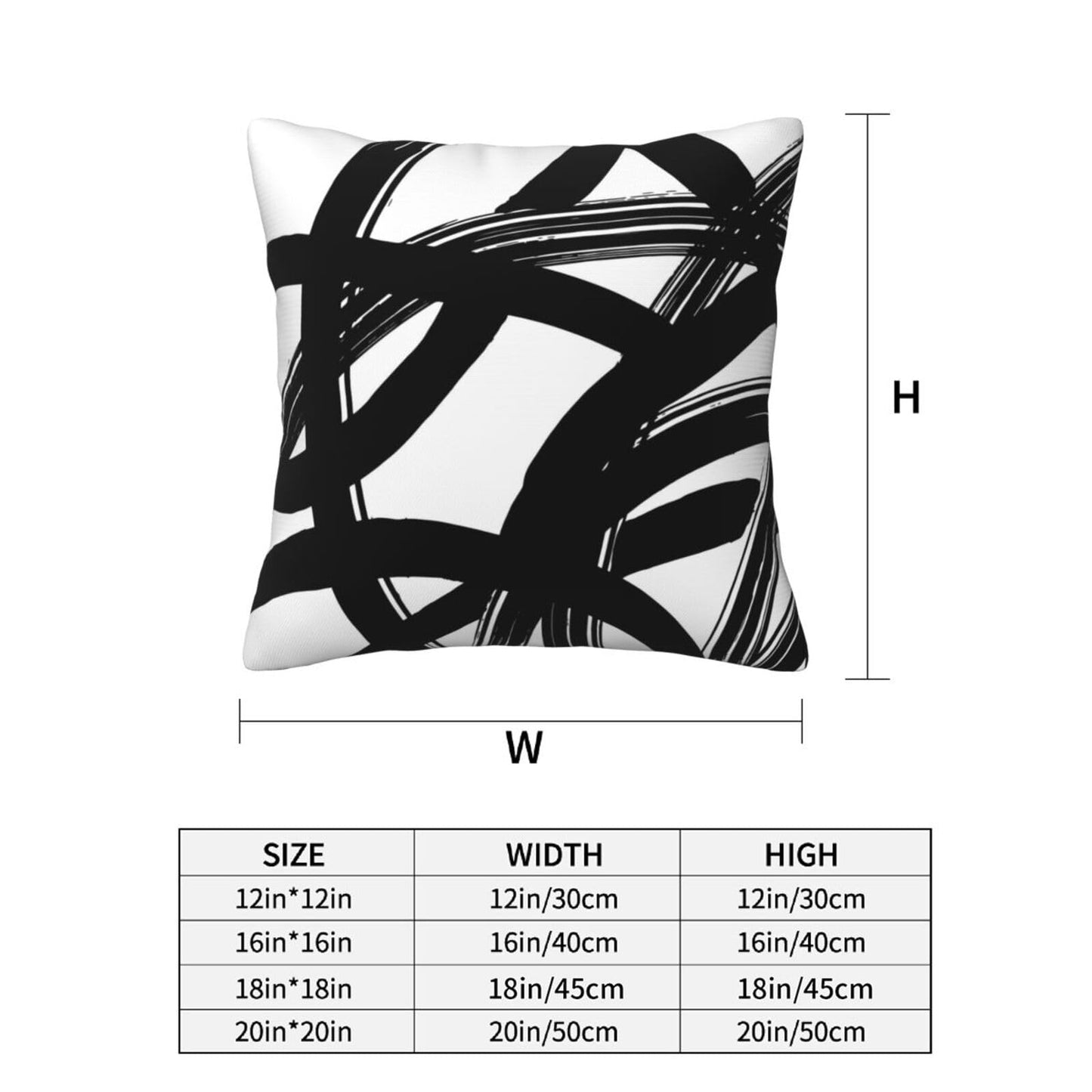 Lcokin Black and White Striped Throw Pillow Covers 18x18 in Set of 2, Decorative Abstract Art Boho Line Outdoor Pillow Case Square Cushion Covers for Farmhouse Sofa Bed Couch Living Room
