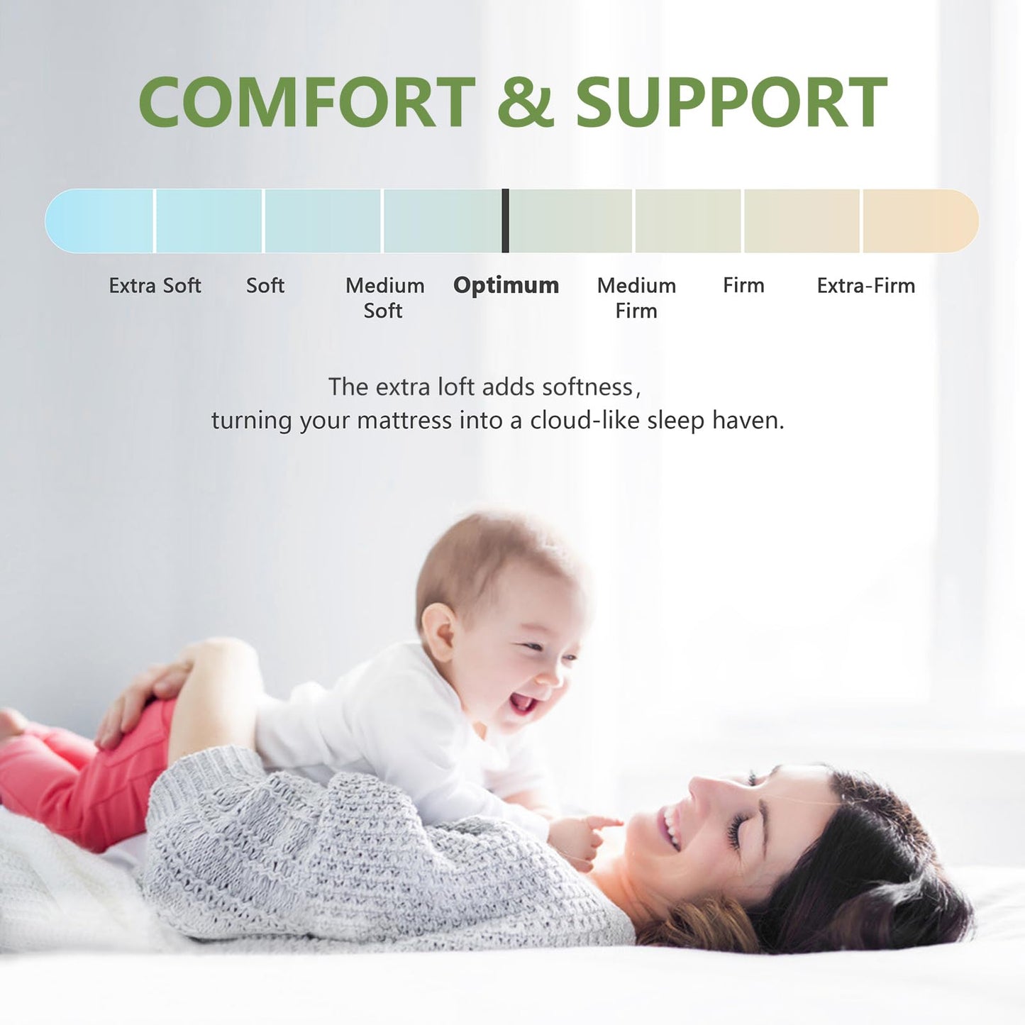 PATSBA Premium Viscose Made from Bamboo Queen Size Mattress Topper for Back Pain,1200 GSM Quilted Fitted Extra Thick Mattress Pad,Pillow Top Mattress Cover with Deep Pocket Up to 21 Inches（60*80inch）