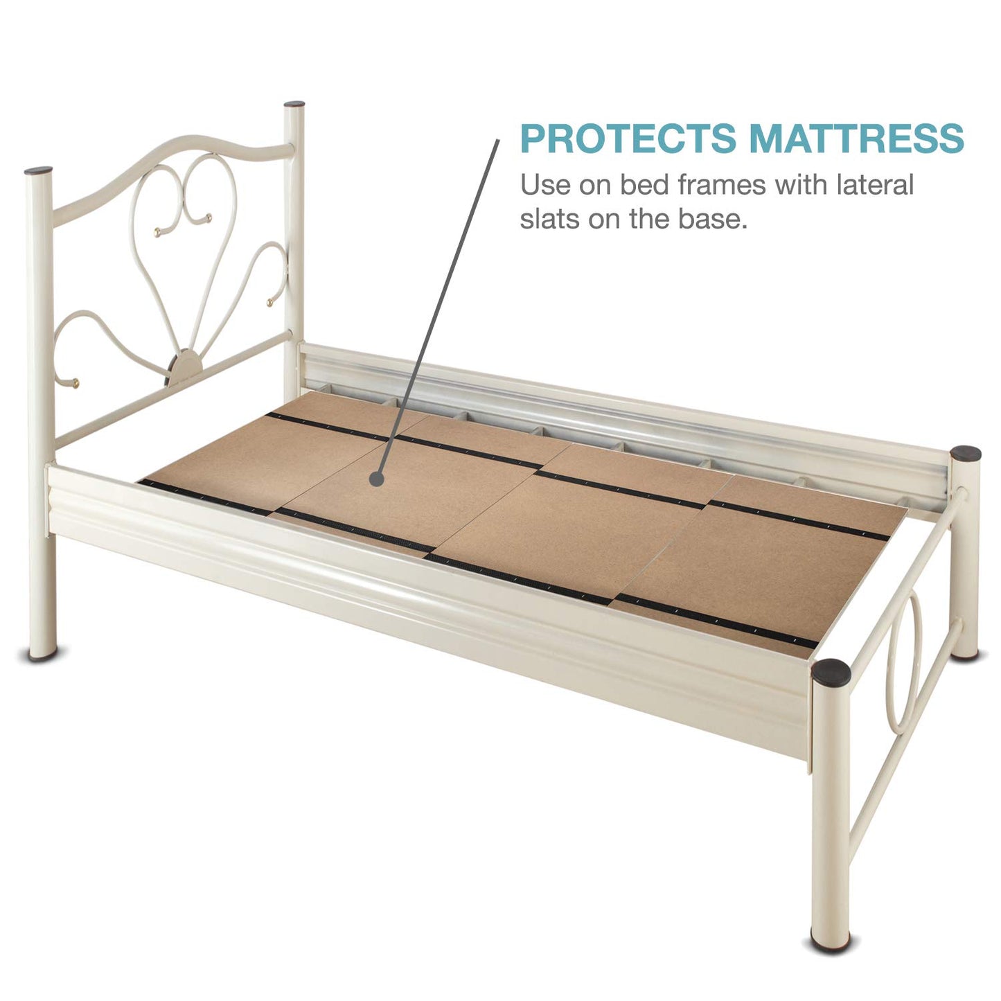 DMI Foldable Box Spring, Bunkie Board, Bed Support Slats for Support to Streamline and Minimize the Bed, No Assembly Needed, Twin Size, 60 x 30,Brown