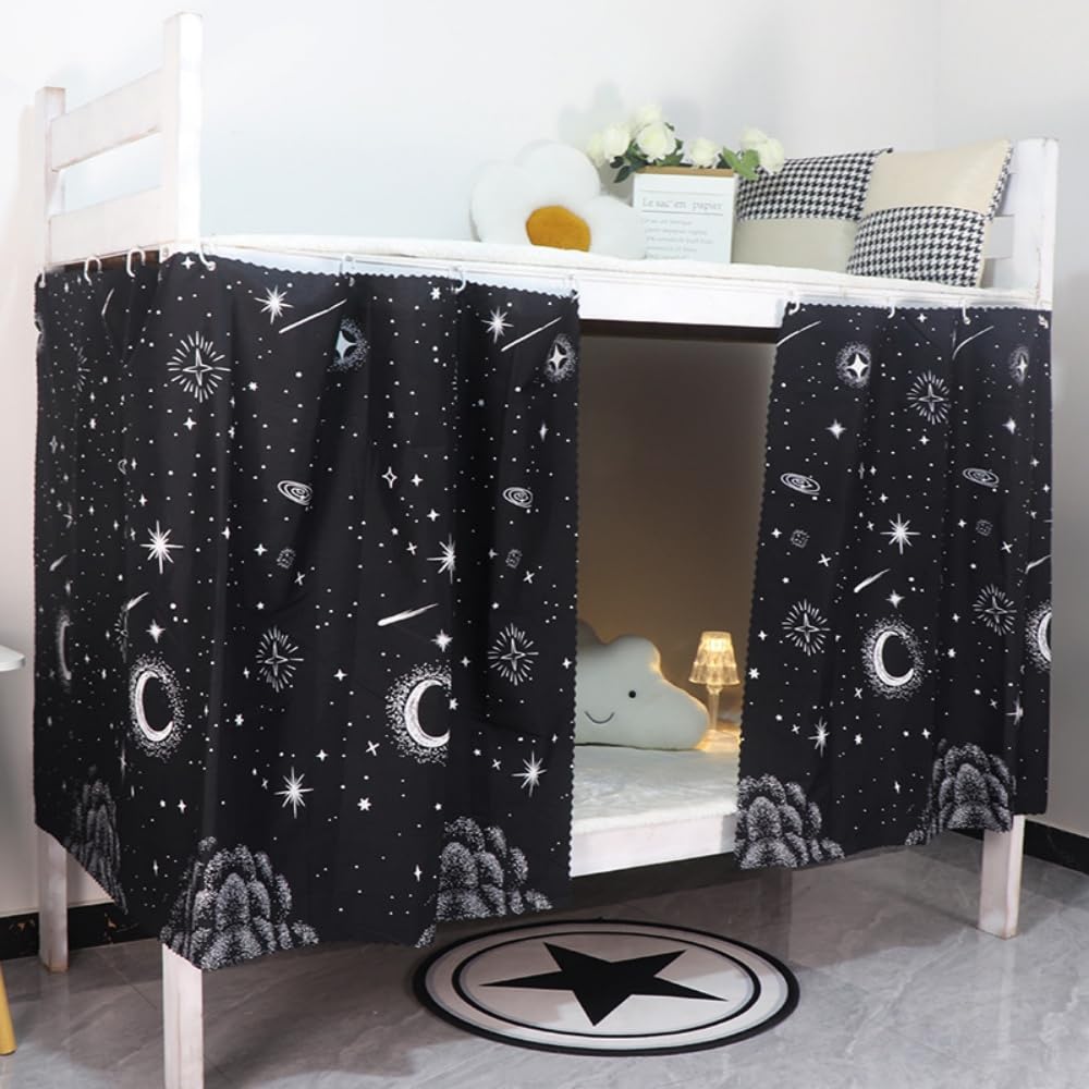 Dorm Bottom Bunk Bed Curtains Privacy Curtains 350g Dustproof Breathable Single Bed Blackout Curtains Panels Privacy Underbed Loft Bed Canopy Tent Curtain Shading Drapes for Dorm College Home 2 panels