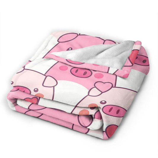 Pig Blanket Cute Pig Throw Blanket Soft Warm Cozy Fleece Fuzzy Plush Flannel Blankets Gifts for Girls Women Boys Kids Adults 40"X50"