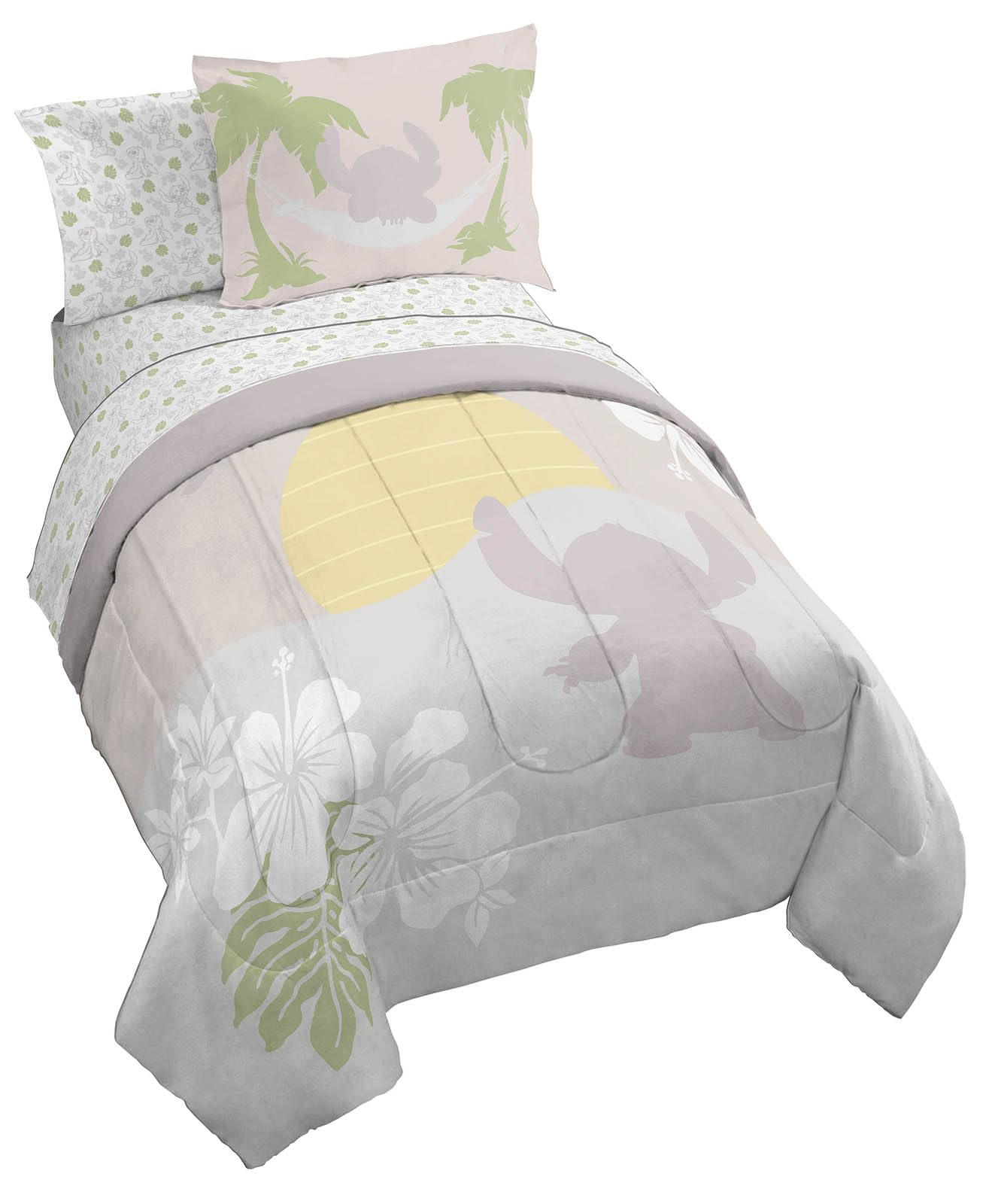 Jay Franco Disney Lilo and Stitch Twin Size Comforter Set - 5 Piece Bedding Includes Sheet Set & Pillow Covers - Super Soft Cozy Bedding