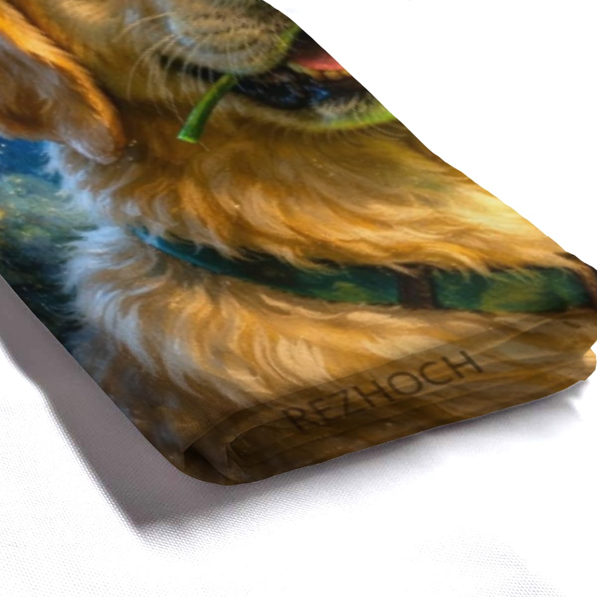 REZHOCH Funny Dog Shower Curtain Lucky Golden Retriever St. Patrick's Day Oil Painting Bath Curtain Decor Green Clover Starry Night Animal Home Bathroom Set 72x72Inch with 12 Hooks