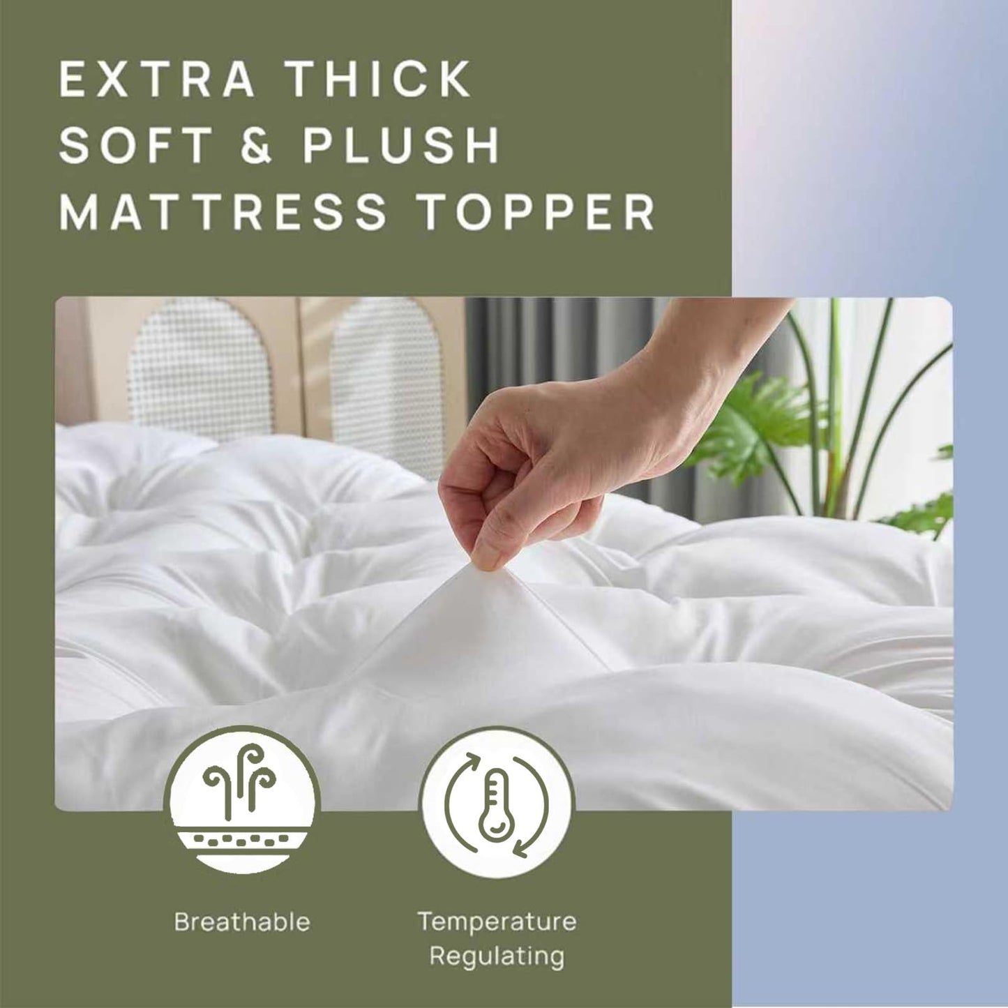 SHOUREN 5 Inch Memory Foam Mattress Topper Queen for Back Pain Relief, Extra Thick Gel Memory Foam Bed Topper, Soft Fluffy Supportive Pressure Relief Mattress Pad, 80"x60"