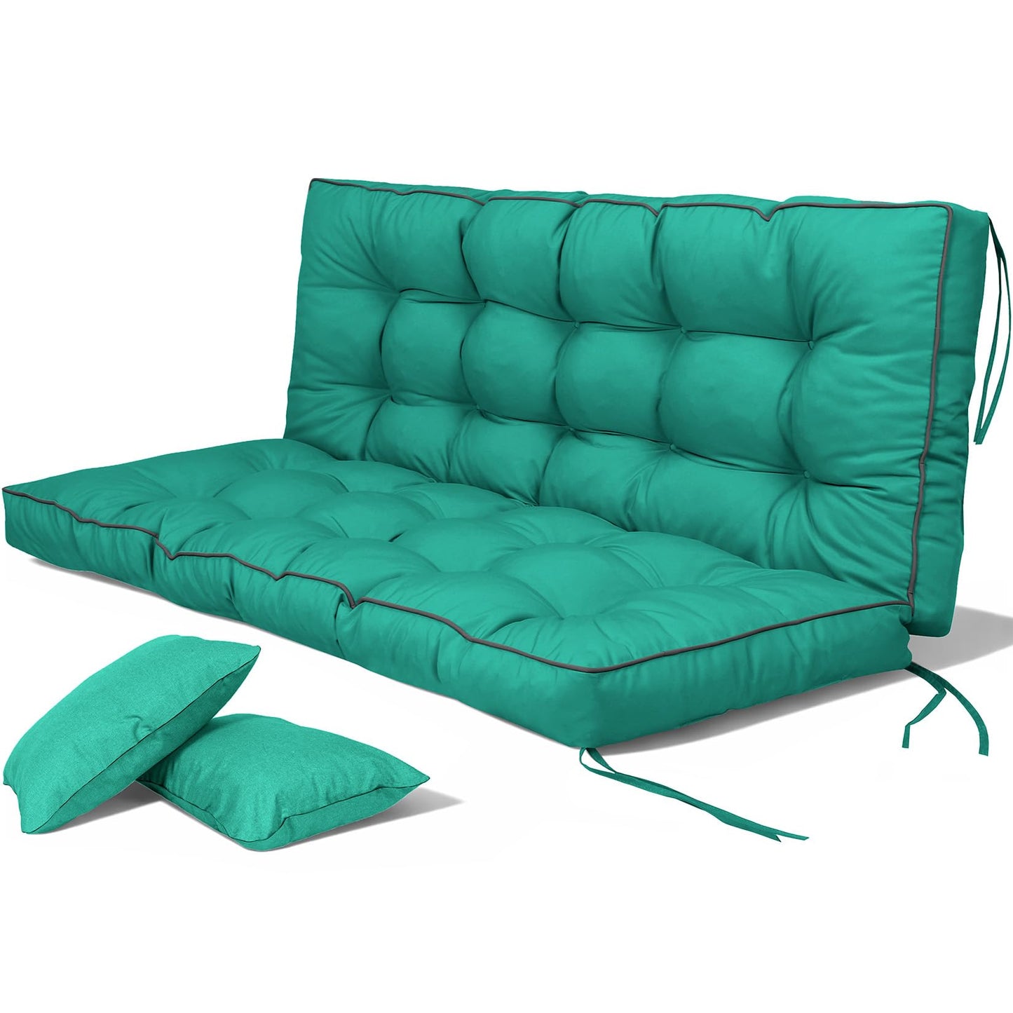 Kerkrot Porch Swing Cushions, Waterproof & Fade Resistant Outdoor Swing Cushion 63 Inch, Swing Cushions 3 Seater Replacement for Outdoor Furniture, Patio, Garden (Lake Blue, 63 x 40 inch)