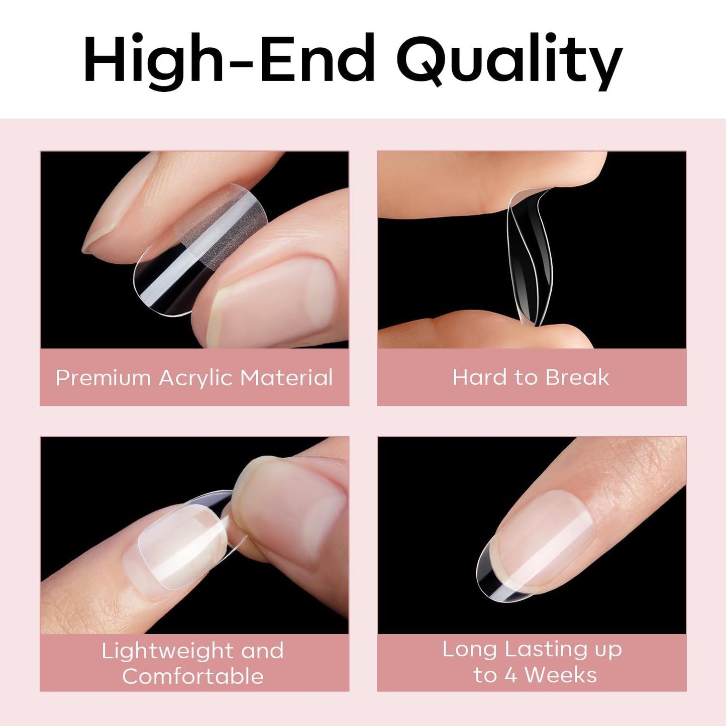 Modelones Extra Short Oval Round Nail Tips - 510Pcs Soft Fake Nails Tips Gel Pre-shaped Half Matte Full Cover No Filed False Extension Manicure Salon DIY at Home 15 Sizes