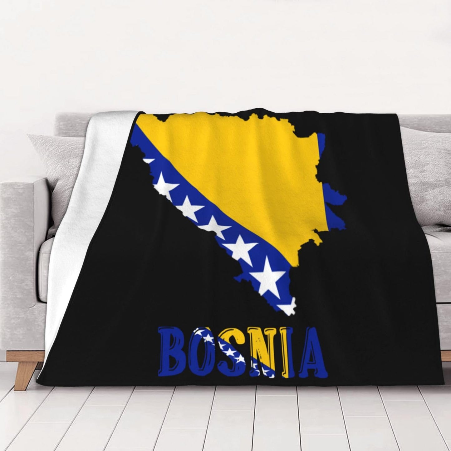 Bosnia Throw Blanket for Bed and Couch Warm Winter Style - Lightweight Cozy Blanket for All Seasons