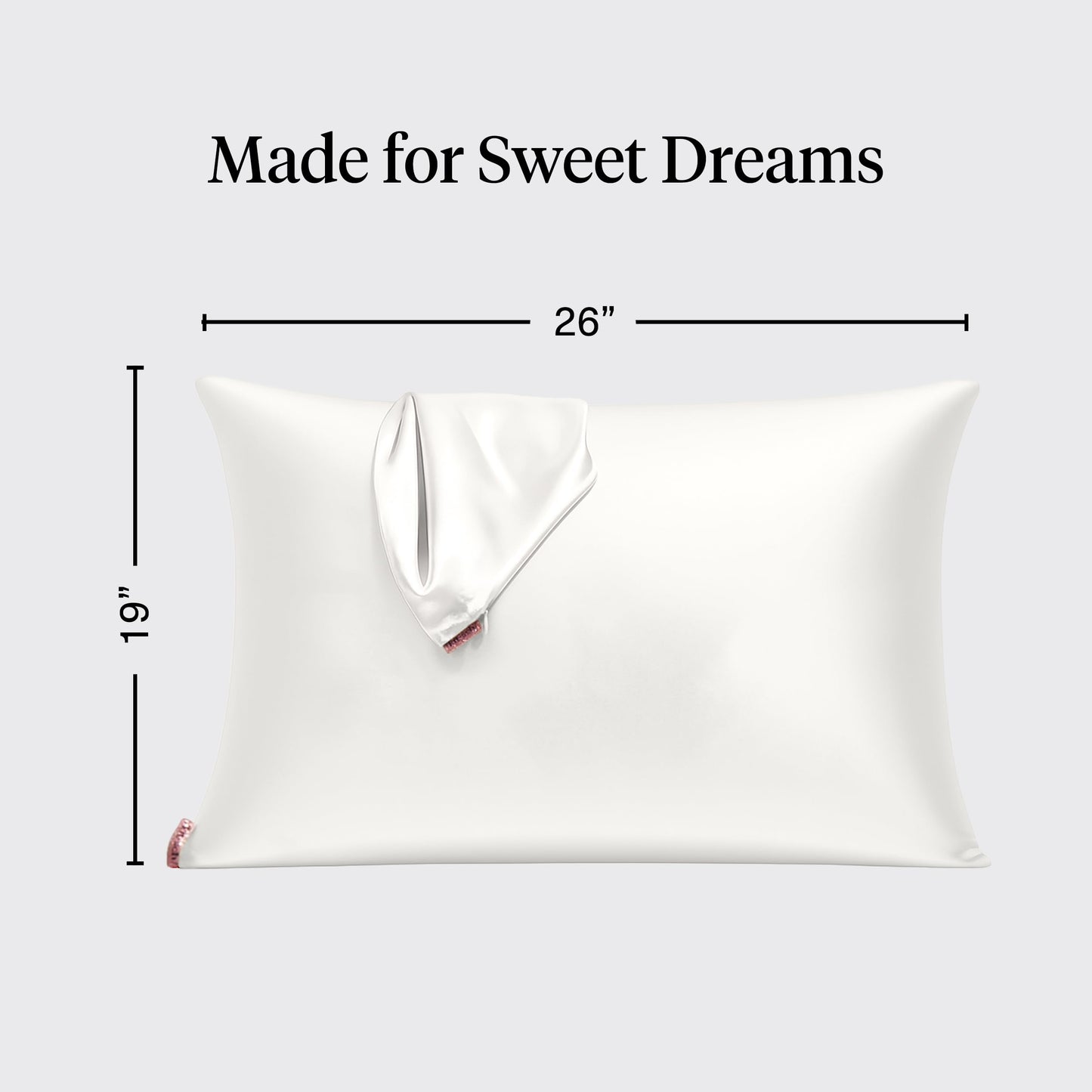 Kitsch Satin Pillowcase with Zipper for Hair & Skin - Softer Than Silk Pillow Cases, Smooth Cooling Satin Pillow Case, Wrinkle-Free, Machine Washable - Pillow Cases Standard Size (19x26) - Ivory