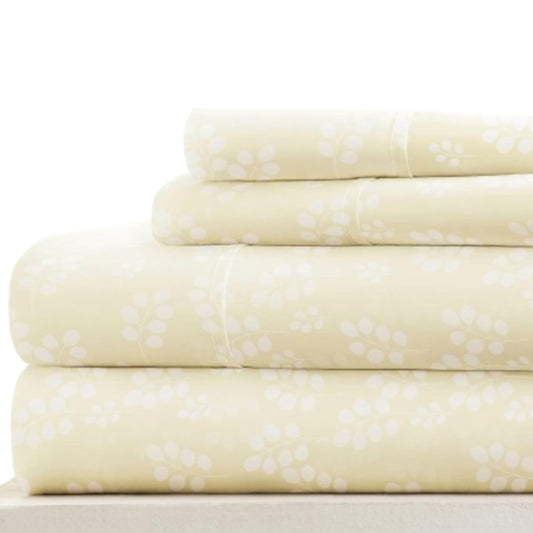 Linen Market 4 Piece Full Bedding Sheet Set (Ivory Wheatfield) - Sleep Better Than Ever with These Ultra-Soft & Cooling Bed Sheets for Your Full Size Bed - Deep Pocket Fits 16" Mattress
